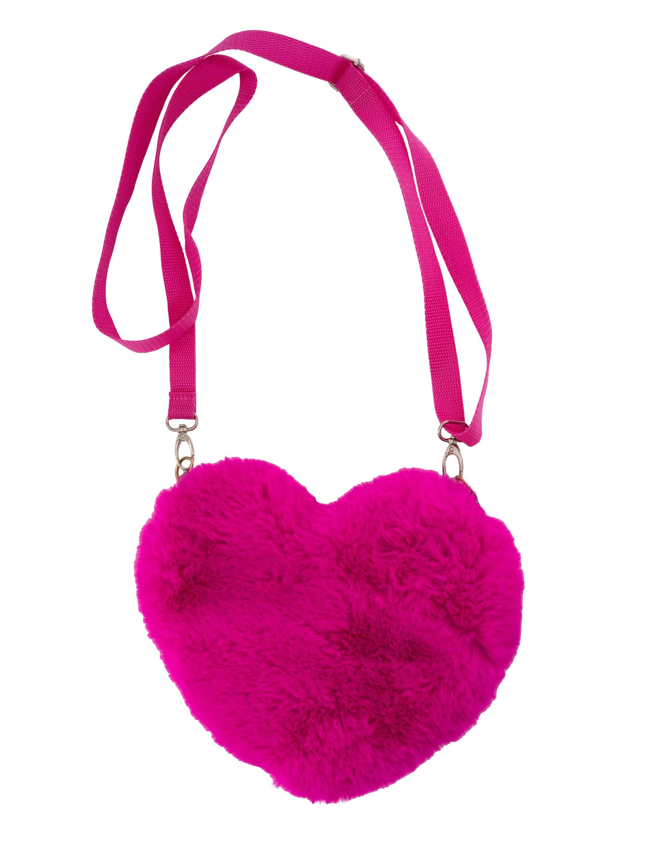 Tasche Herz Plüsch pink