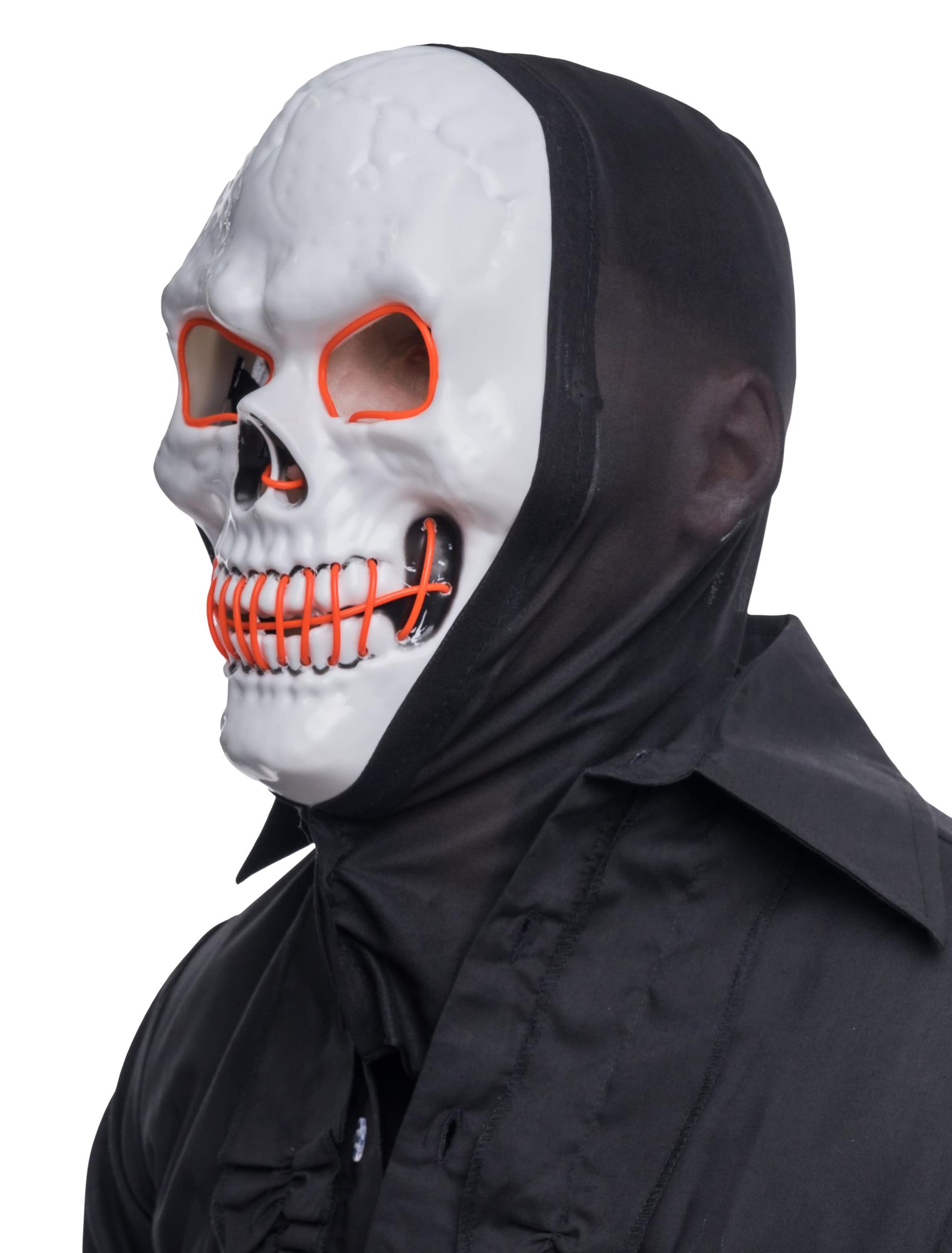 Maske Halloween leuchtend schwarz/weiß