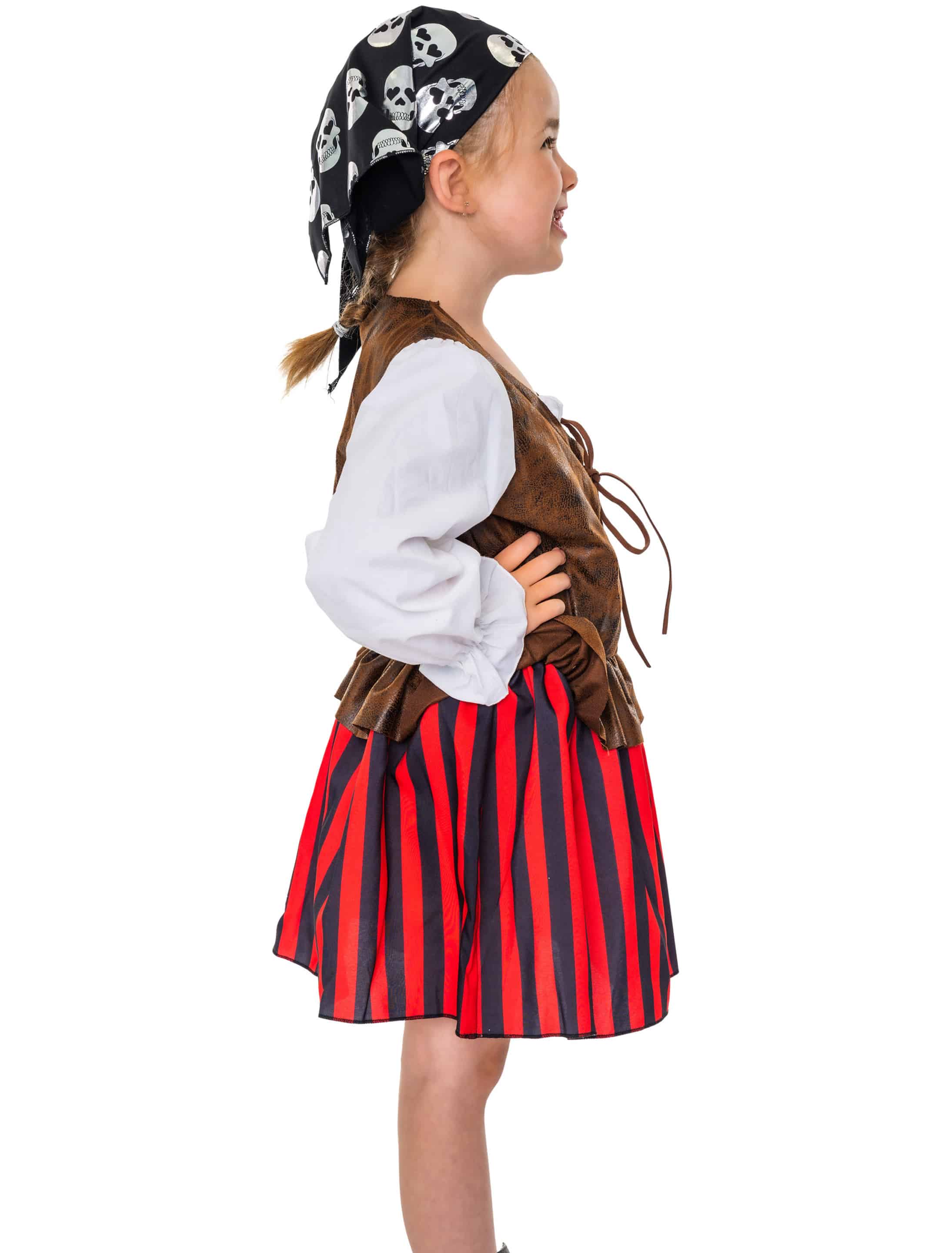 Kleid Piratin braun/rot 86-104