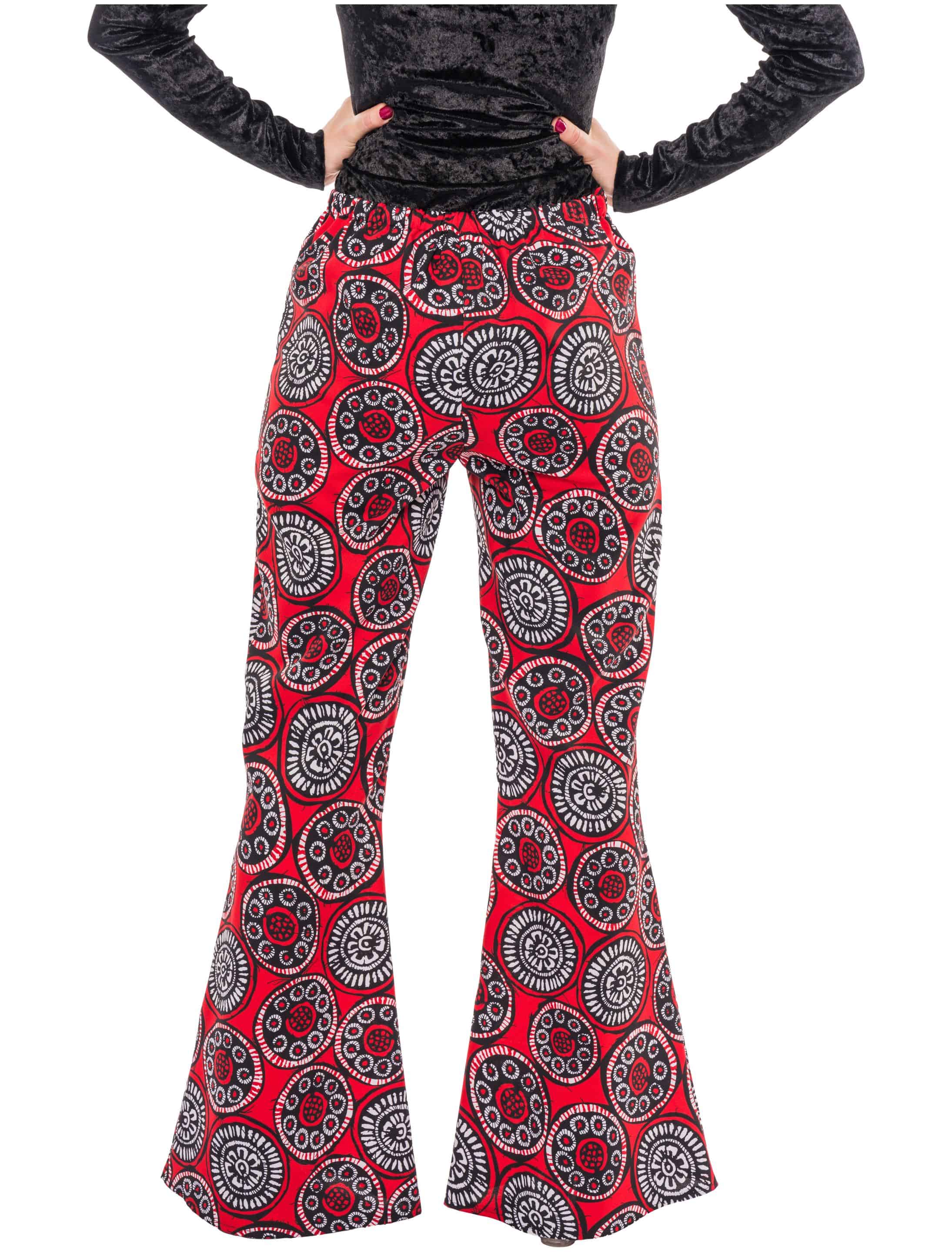Schlaghose Damen schwarz/rot 36 Schlaghose Damen schwarz/rot 36