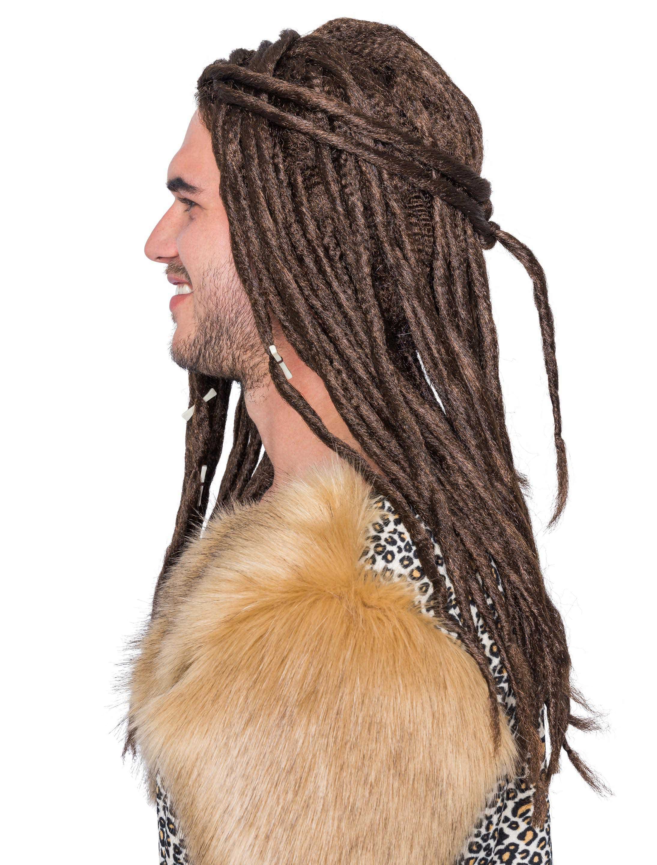 Perücke Pirat mit Dreadlocks braun one size