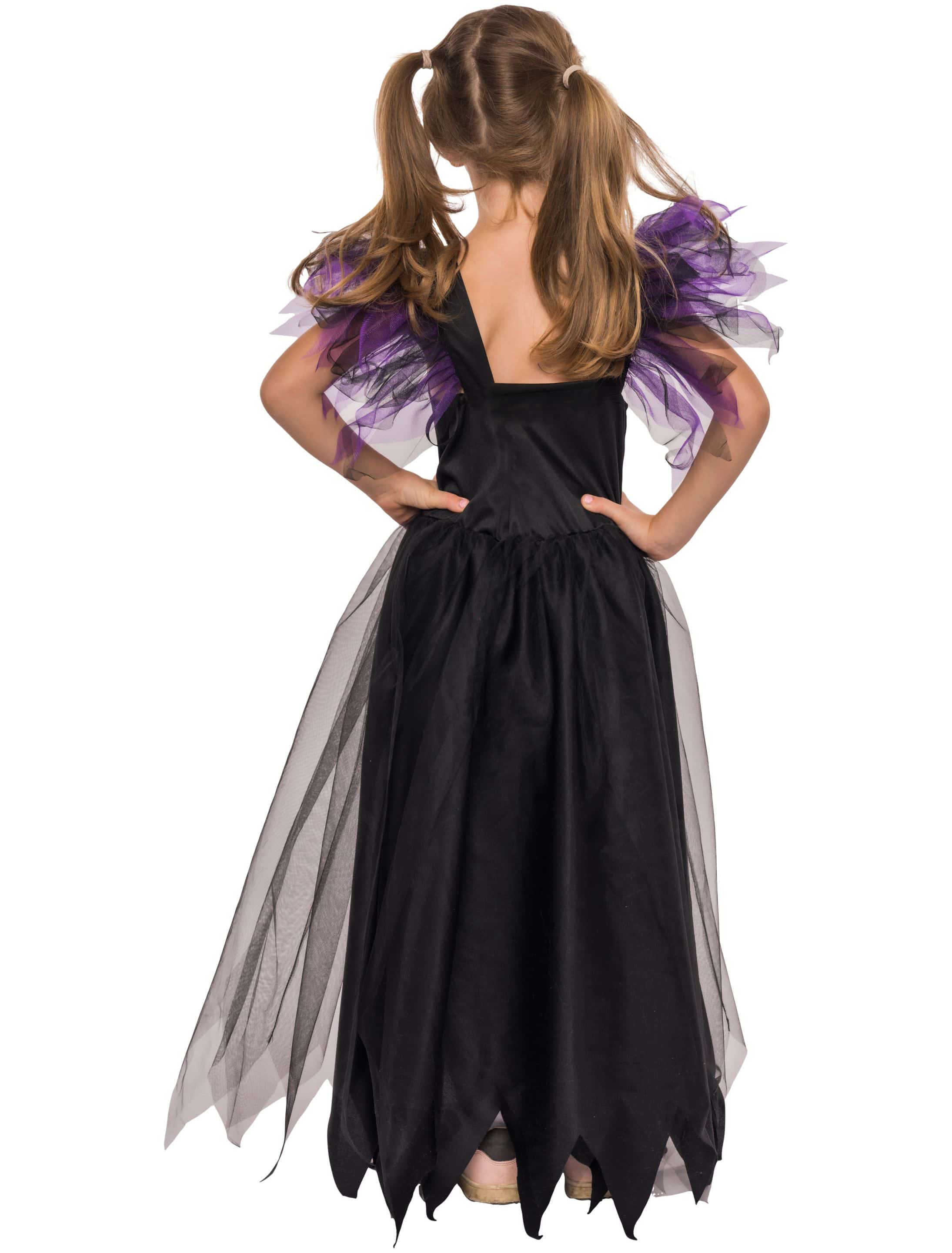 Kleid Vampir Mädchen schwarz/lila 140