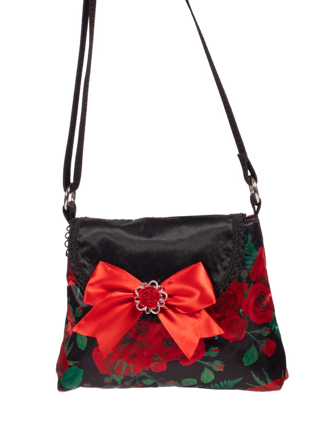 Tasche Rose mit Schleife rot