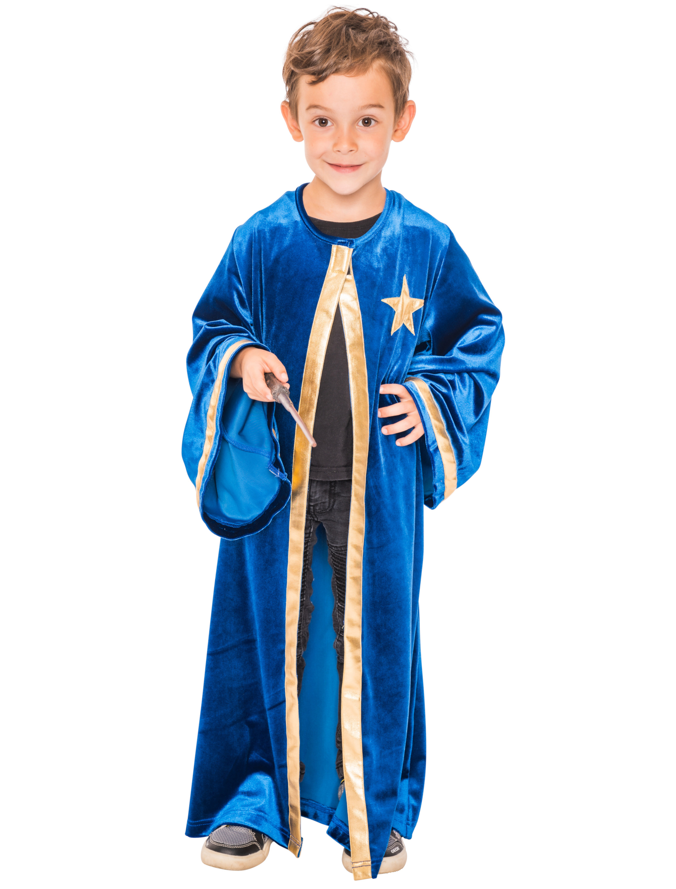 Mantel Zauberer Kinder blau 140