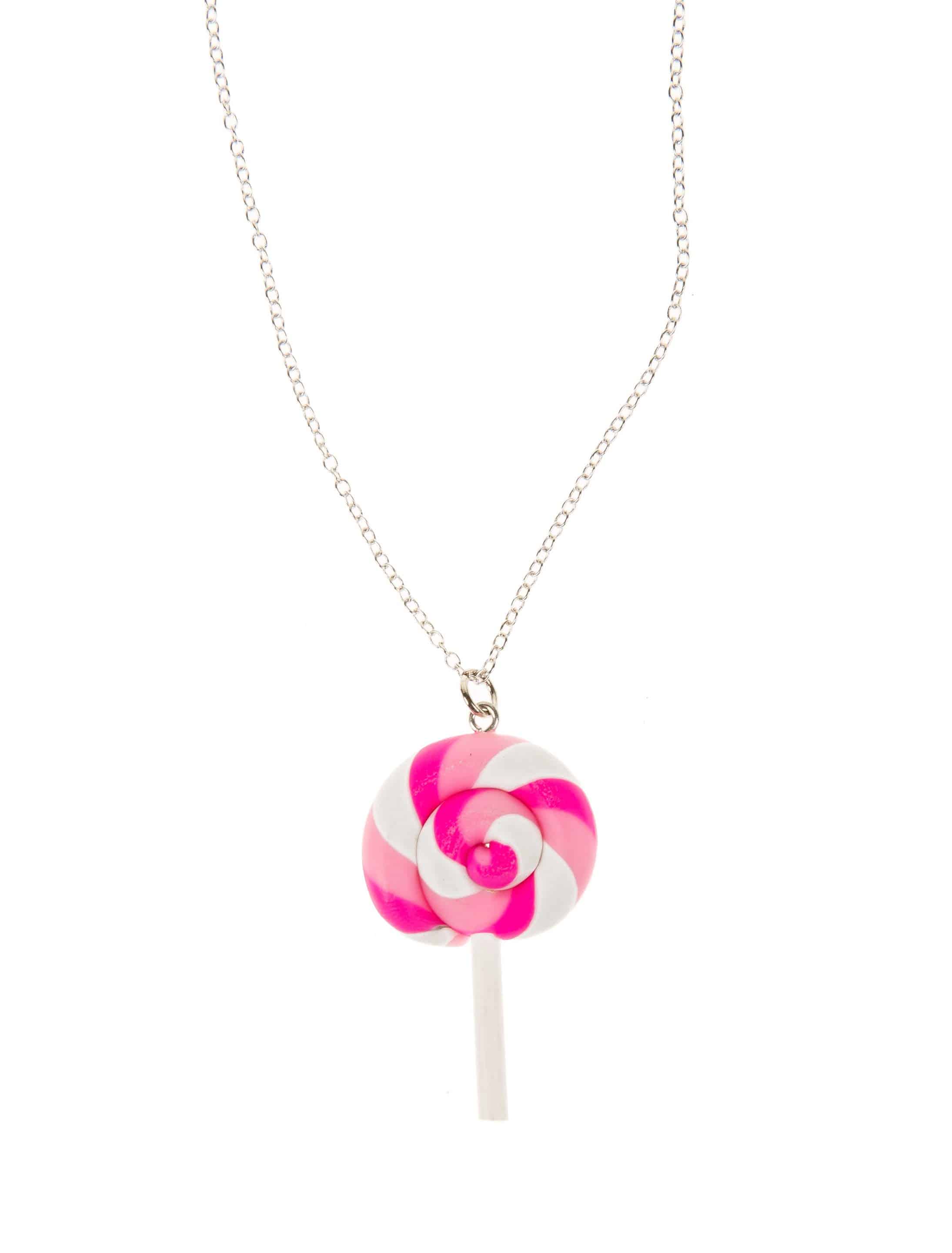 Halskette Candy Lolli pink/weiß