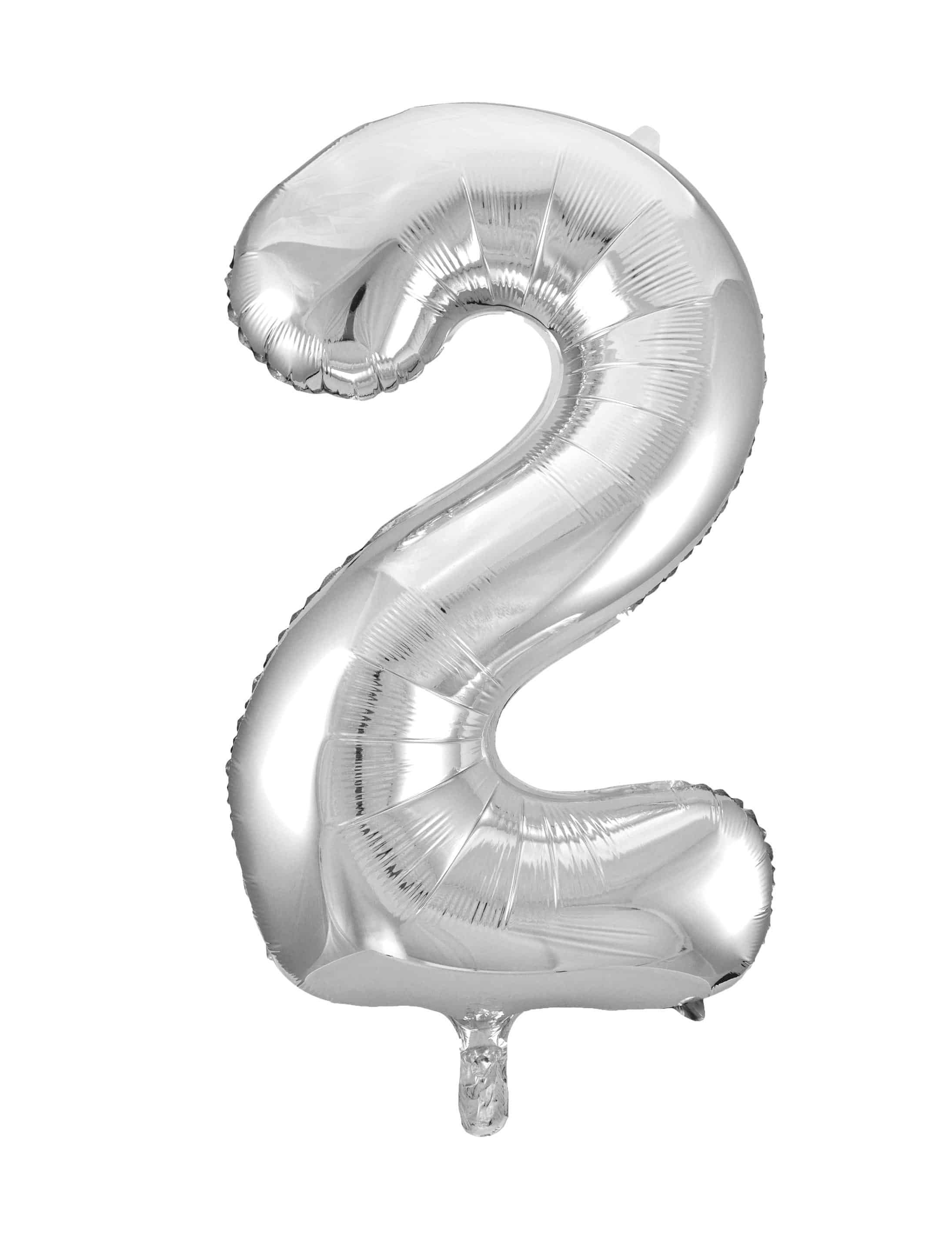 Folienballon Zahl 2 L silber