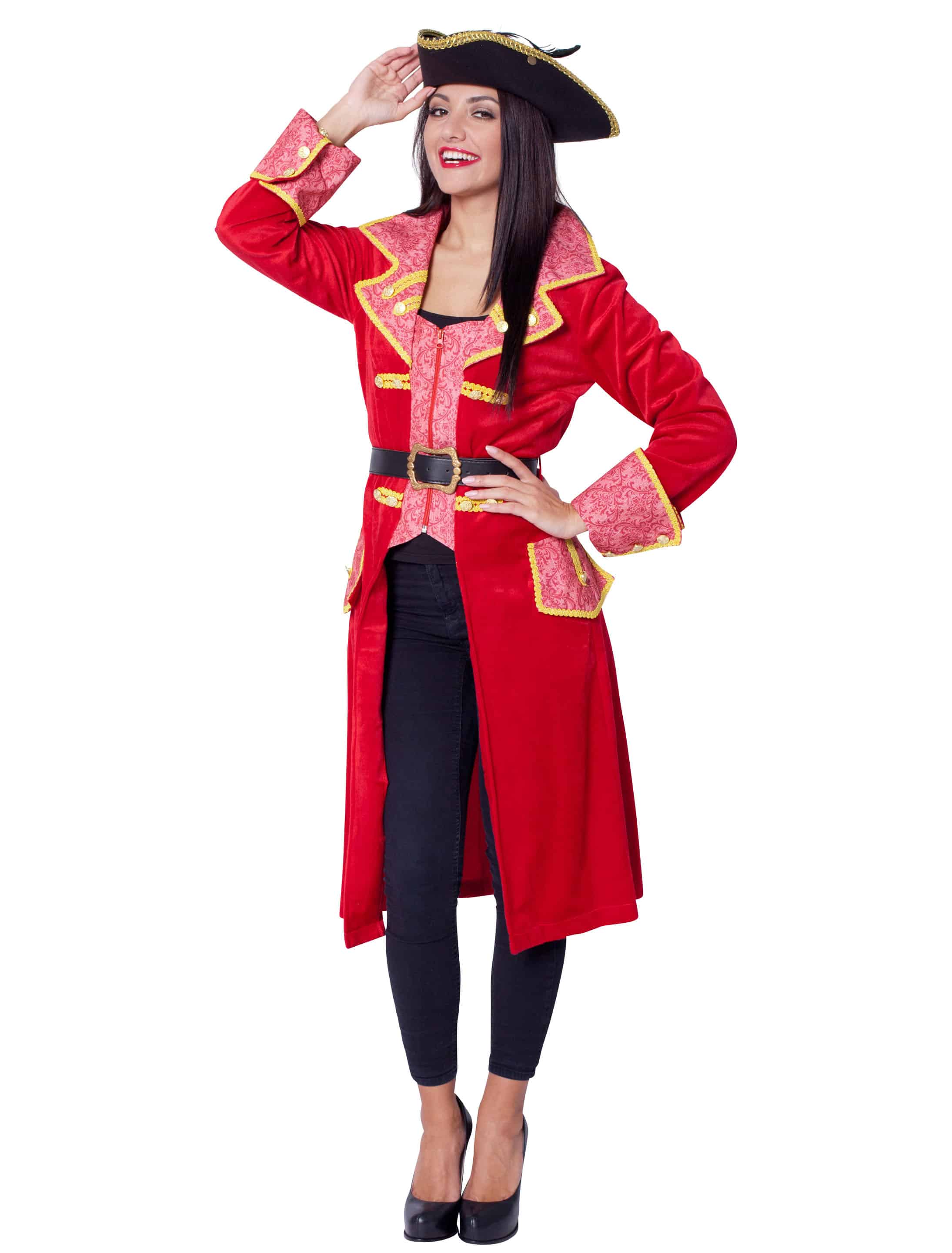 Jacke lang Damen rot S Jacke lang Damen rot S