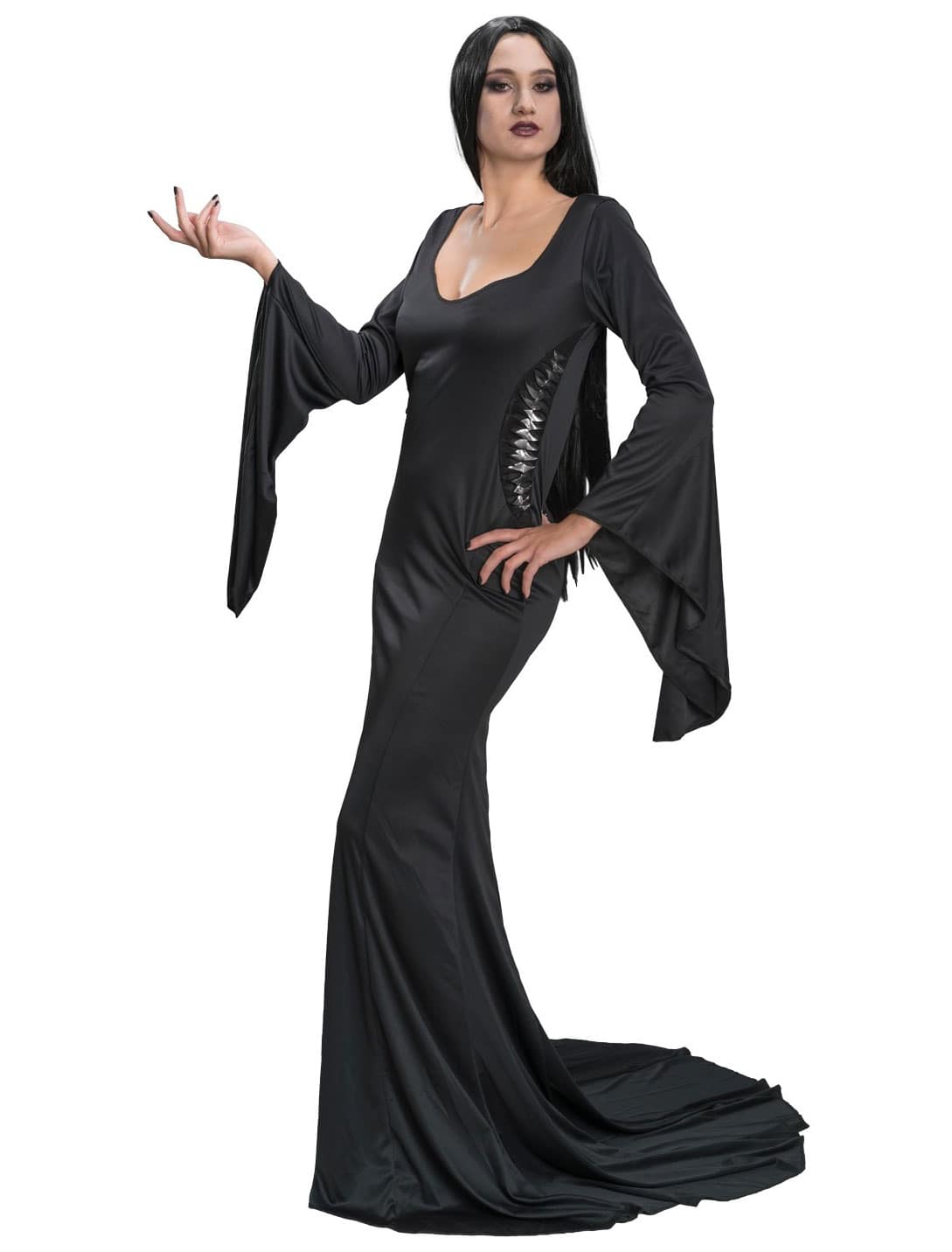 Kleid Morticia Addams Damen schwarz XS