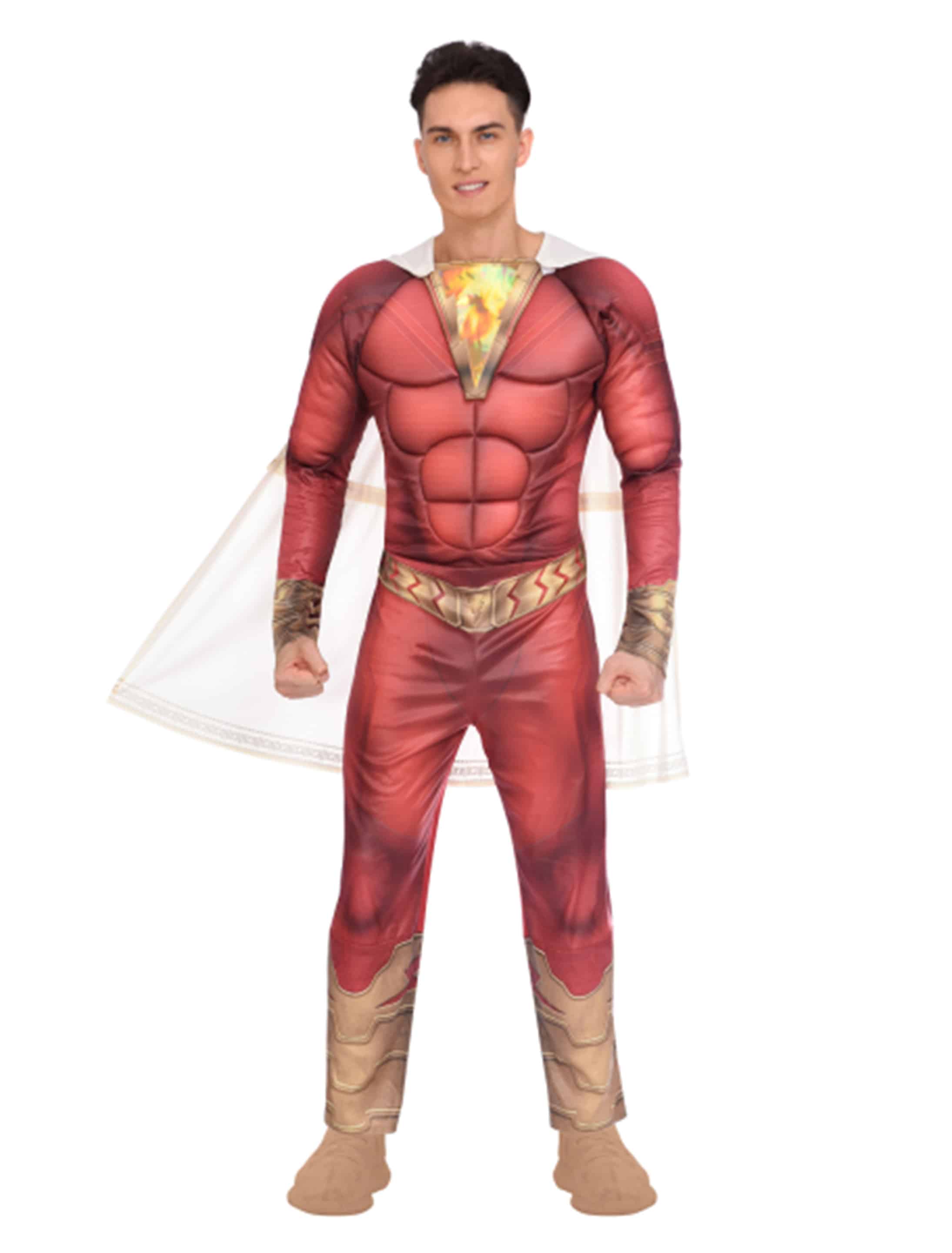 Kostüm Shazam 2-tlg. Herren rot/weiß M