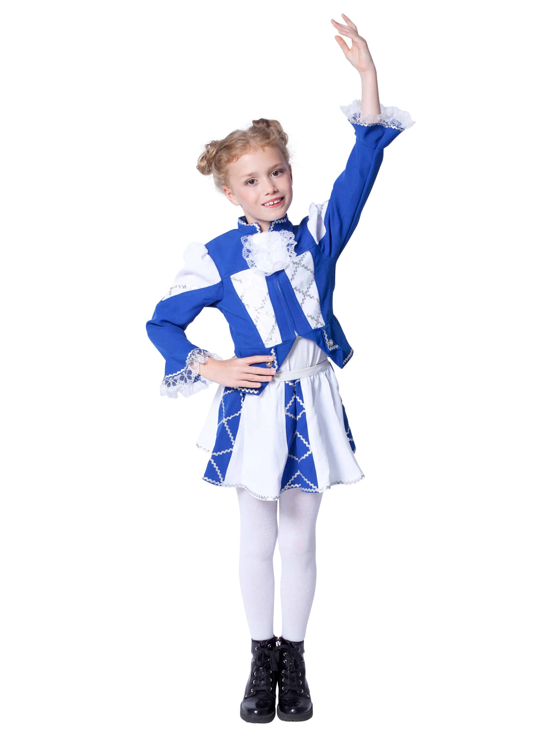 Tanzmariechen Kinder 2-tlg. blau/weiß 152