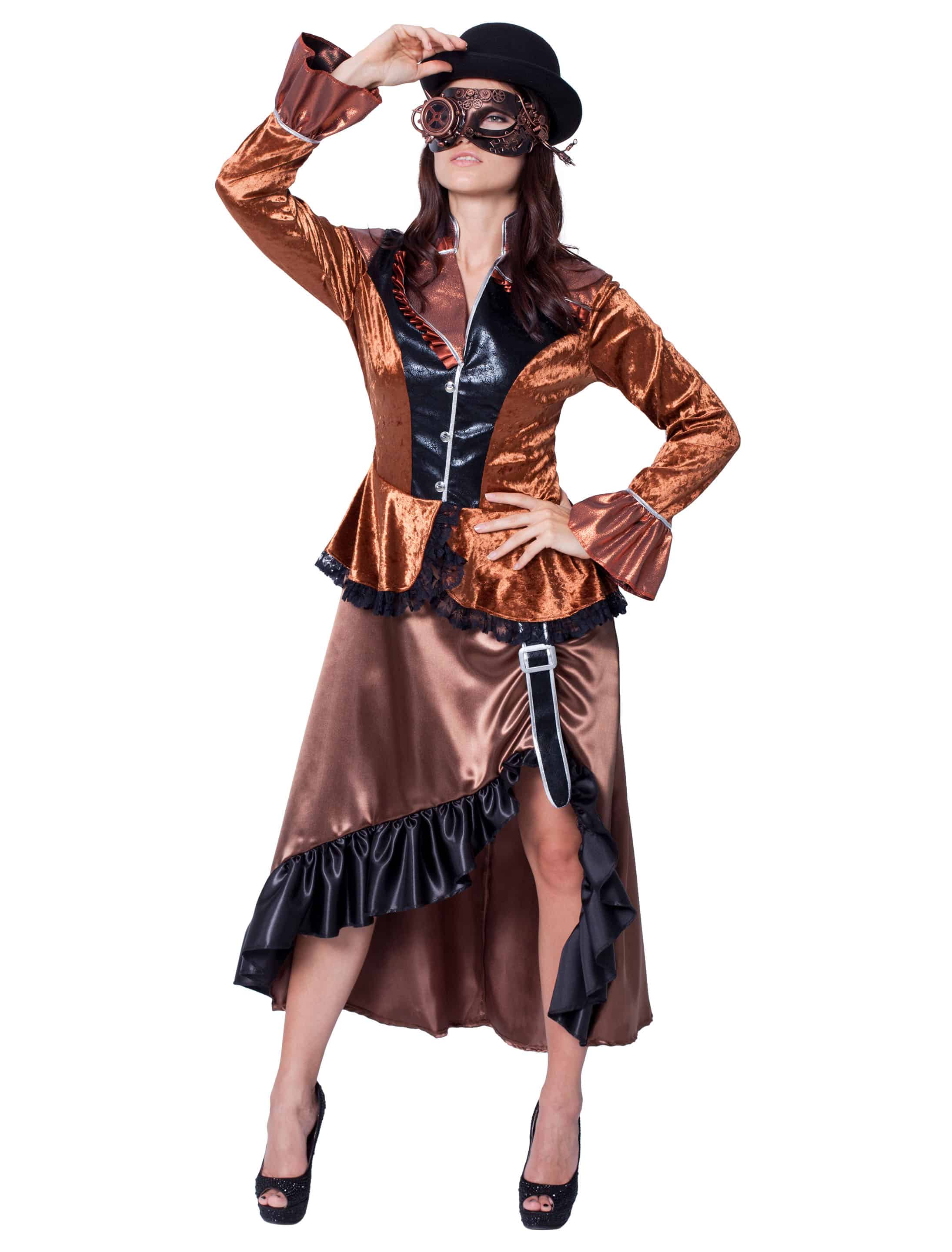 Kleid Steampunk Damen bronze XL