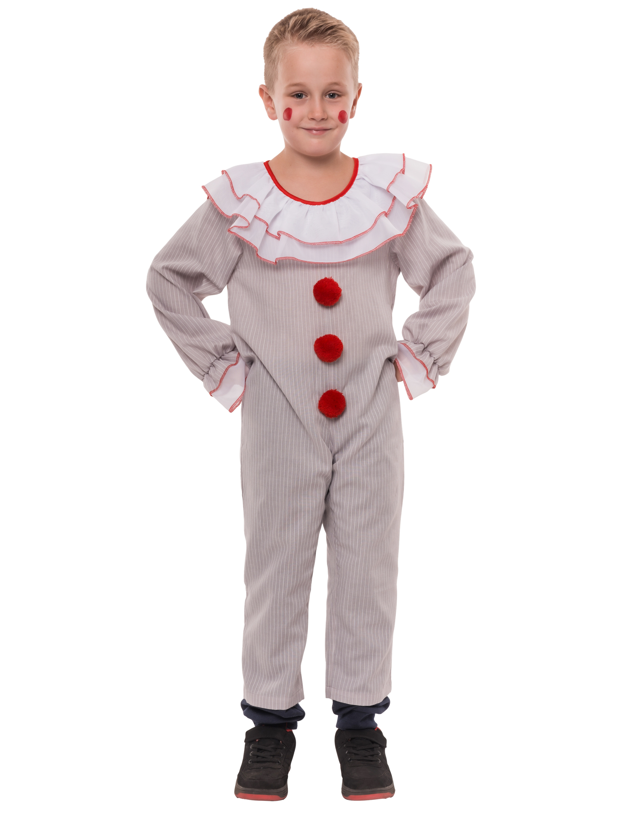 Overall Horrorclown Kinder grau 128