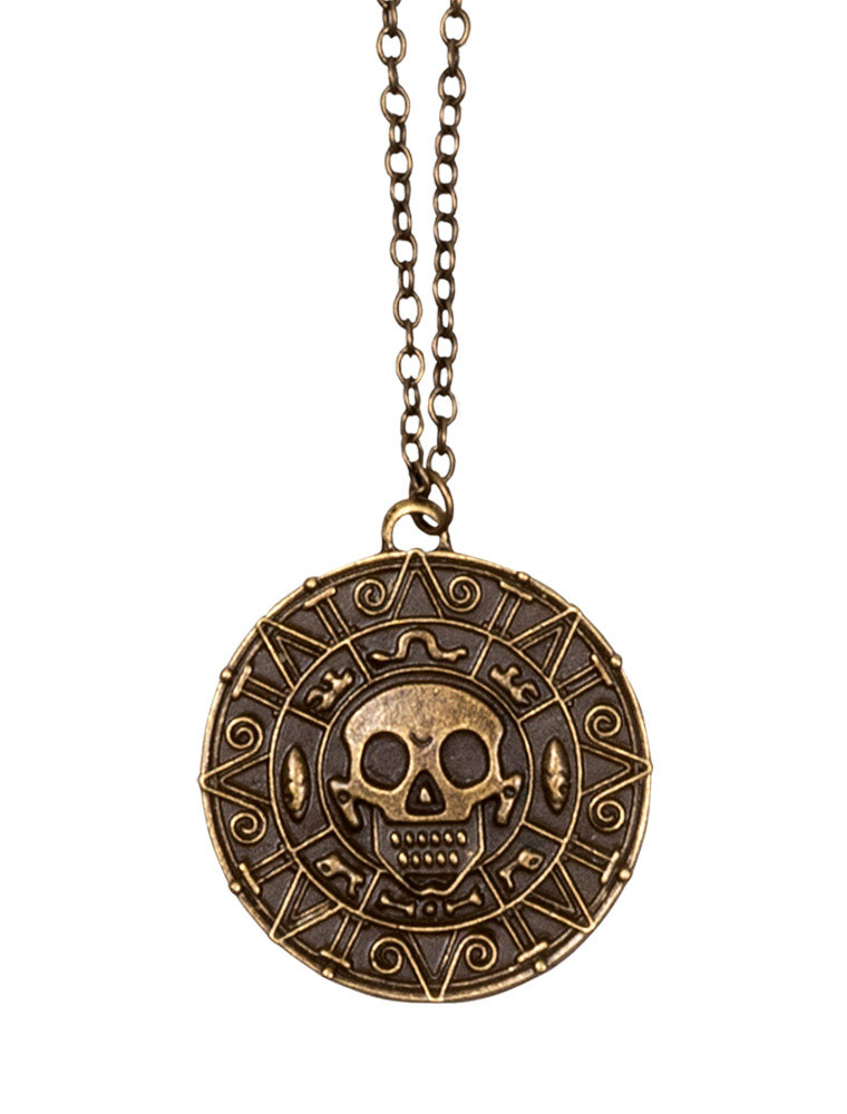 Halskette mit Amulett Totenkopf