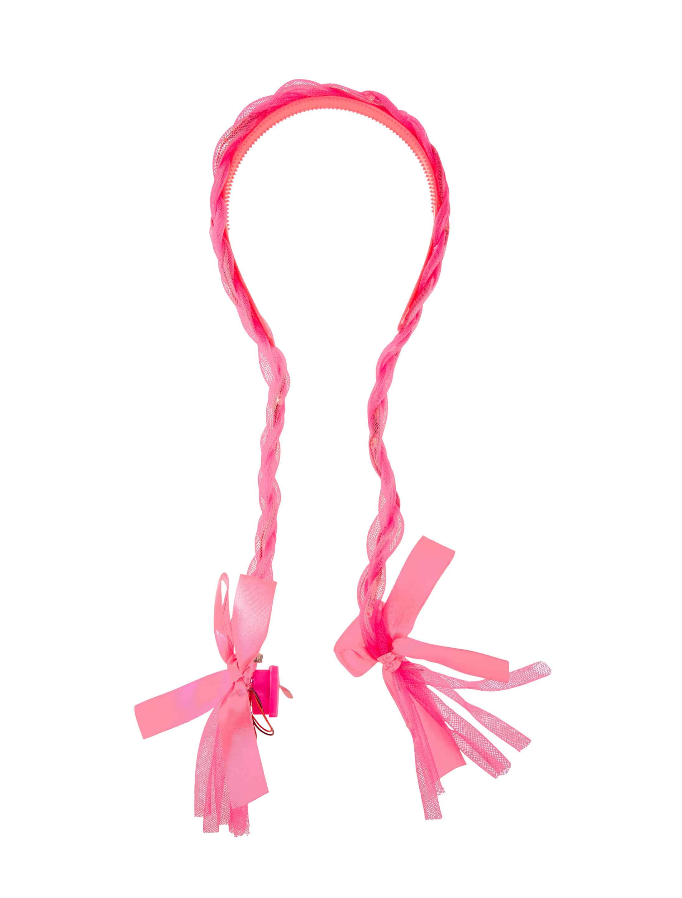Haarreif mit Leuchtzöpfen pink Haarreif mit Leuchtzöpfen pink