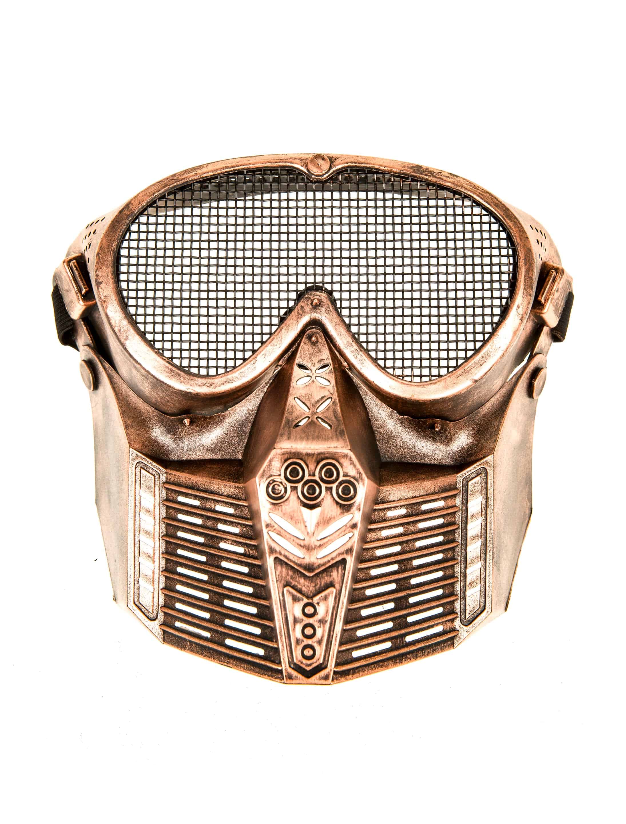 Maske Steampunk mit Netz kupfer