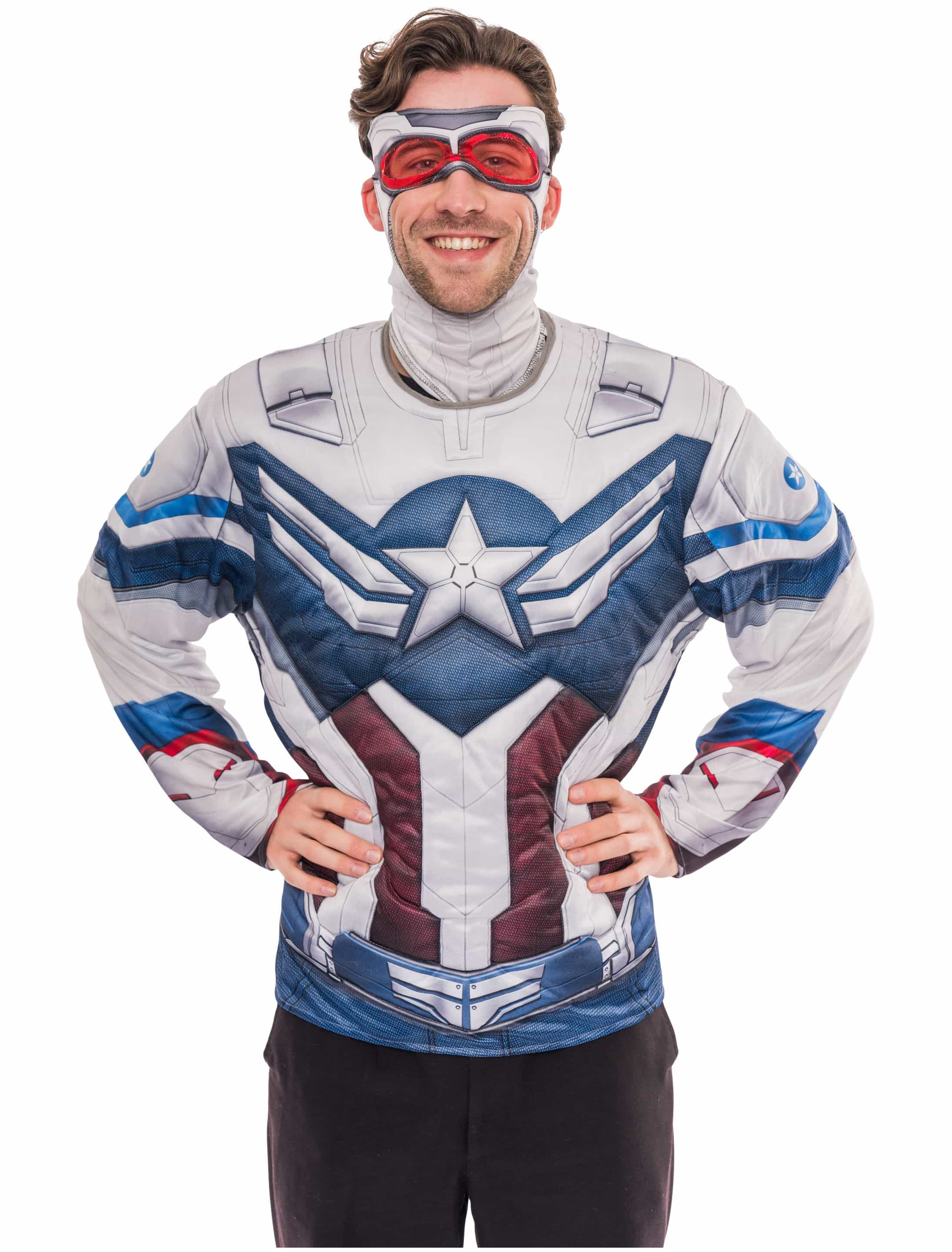 Jumpsuit Captain America Falcon 2tlg. Herren rot/weiß/blau XL