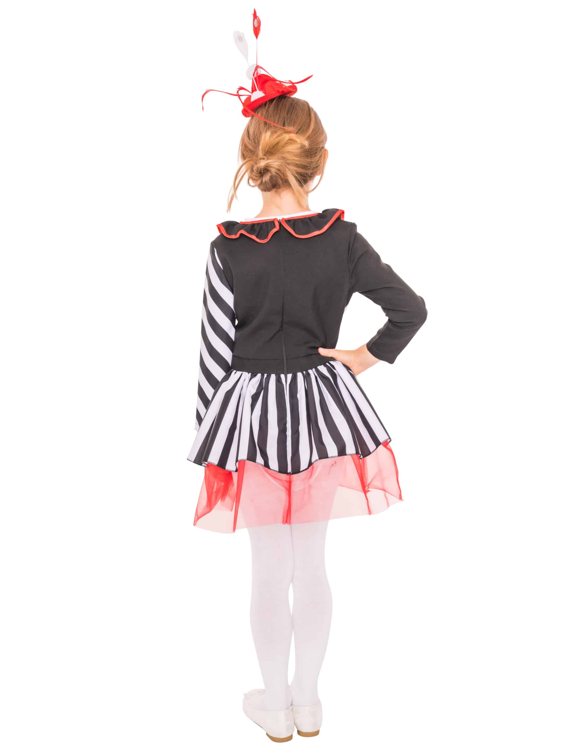 Kleid Clown Kinder schwarz/weiß/rot 104