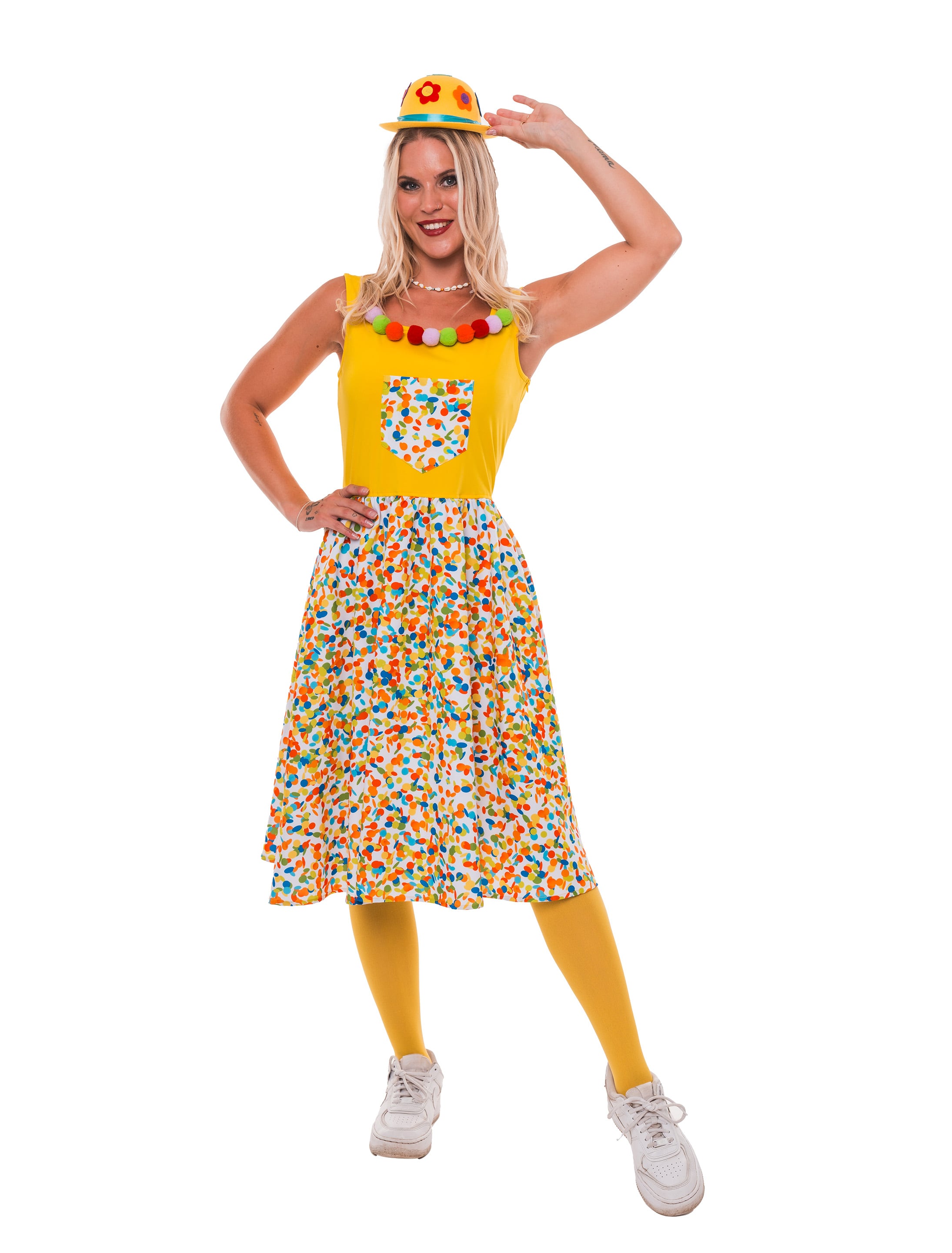 Kleid Konfetti Damen bunt S/M