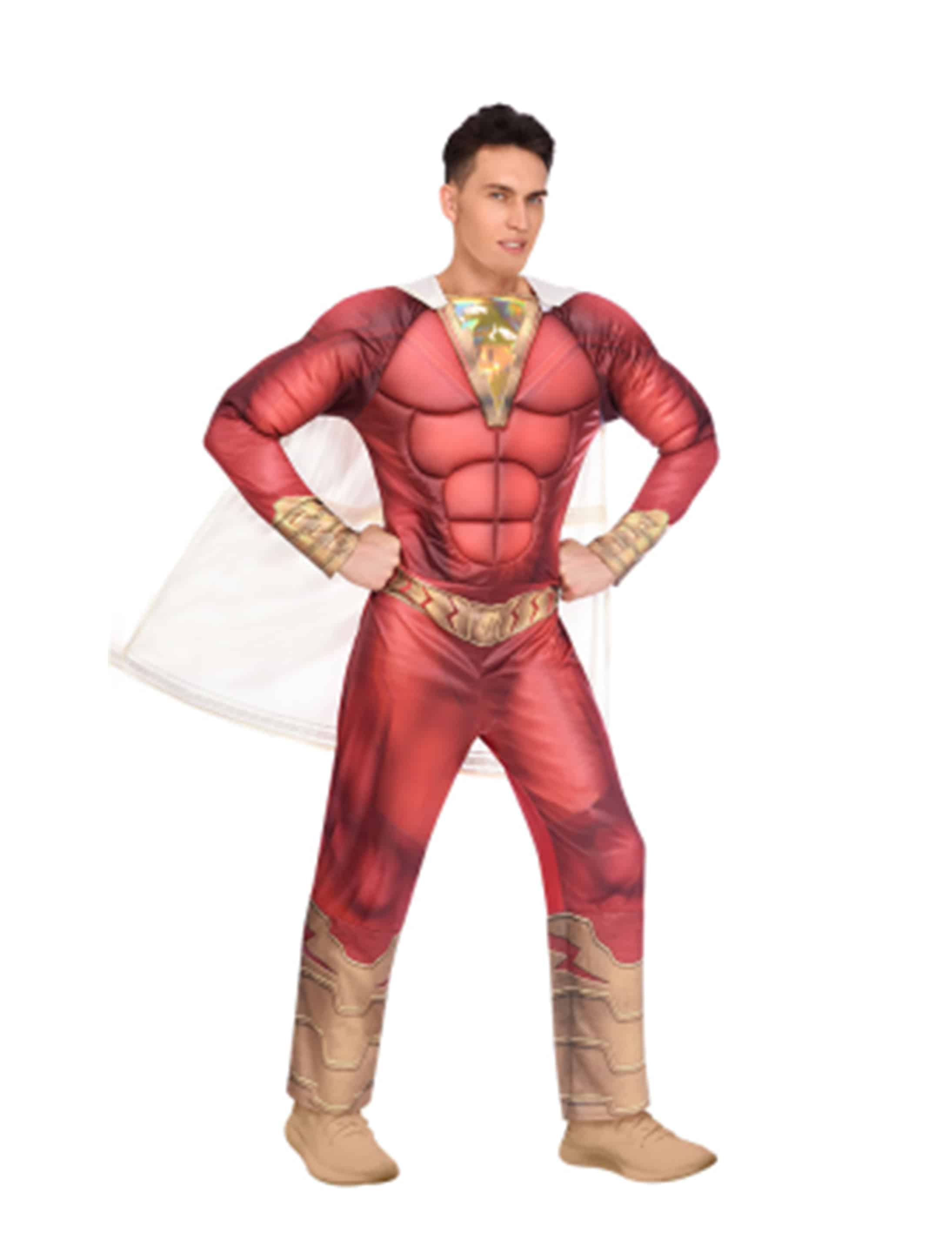 Kostüm Shazam 2-tlg. Herren rot/weiß M Kostüm Shazam 2-tlg. Herren rot/weiß M