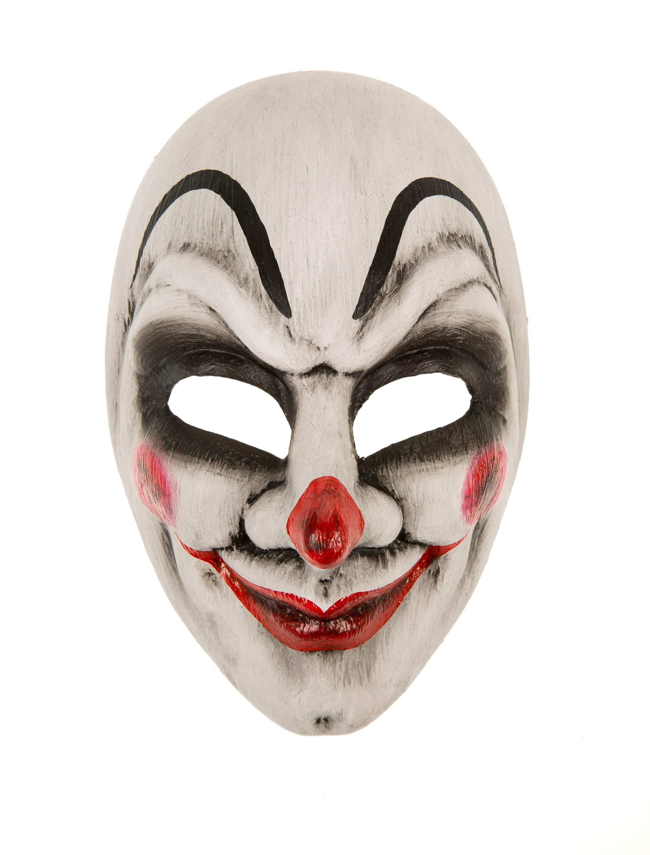 Maske gruseliger Clown schwarz/weiß/rot