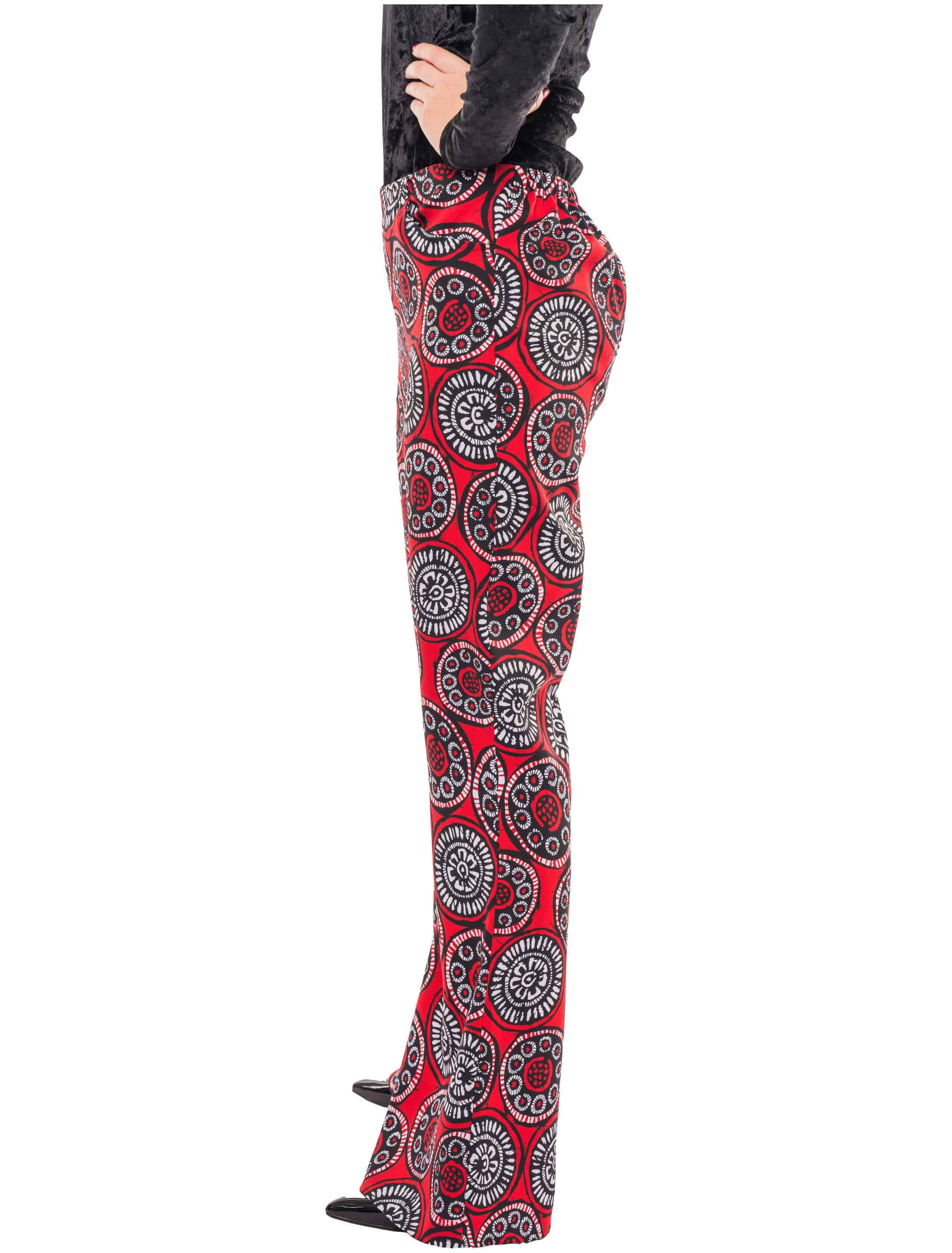 Schlaghose Damen schwarz/rot 36 Schlaghose Damen schwarz/rot 36