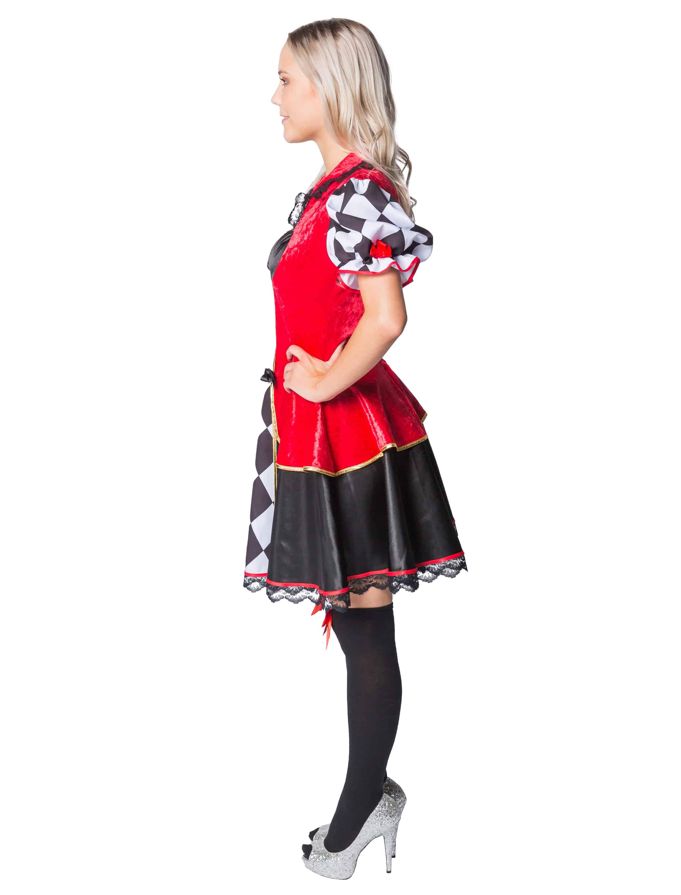 Kleid Pokerin Damen rot/schwarz XL