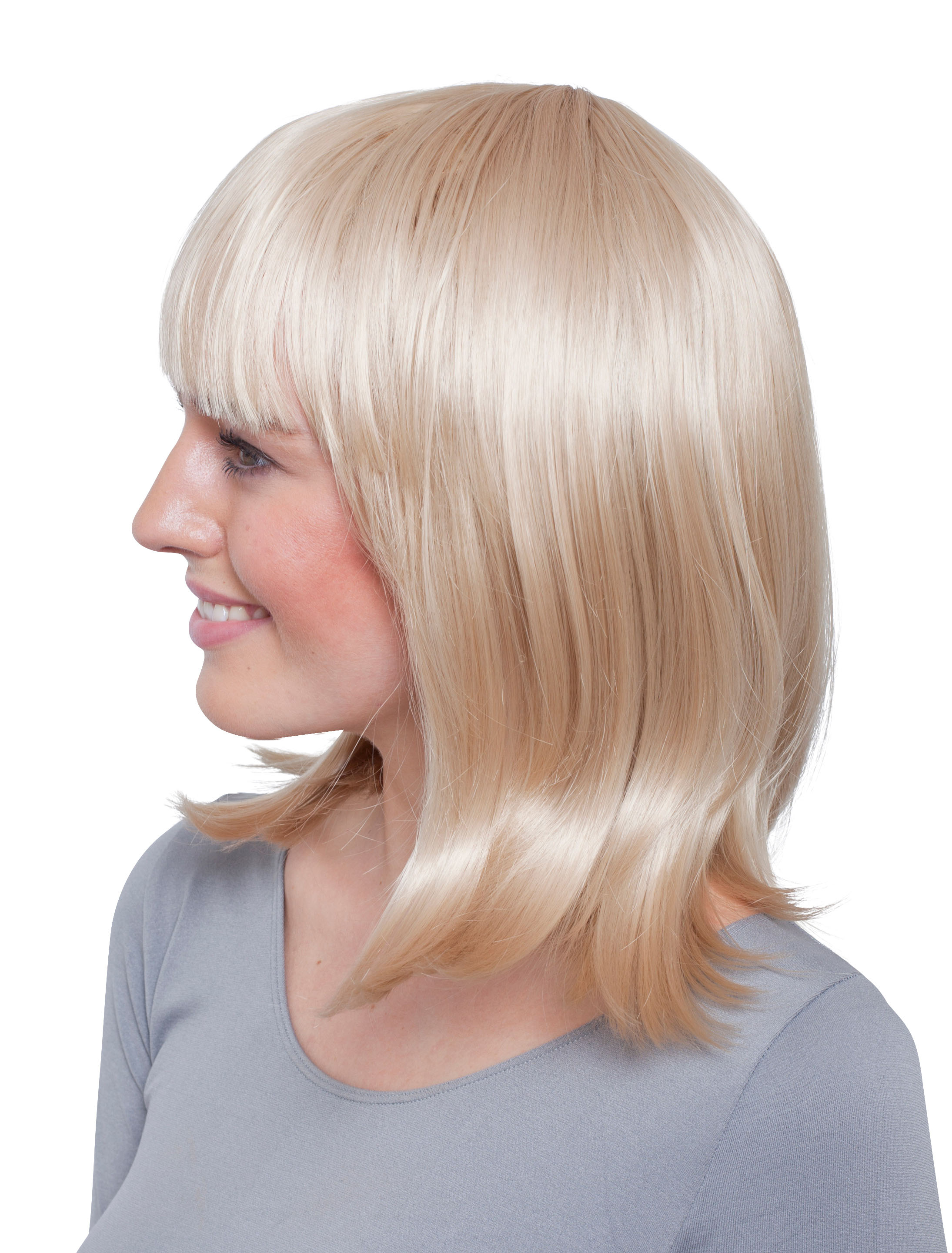 Perücke schulterlang mit Pony blond Perücke schulterlang mit Pony blond