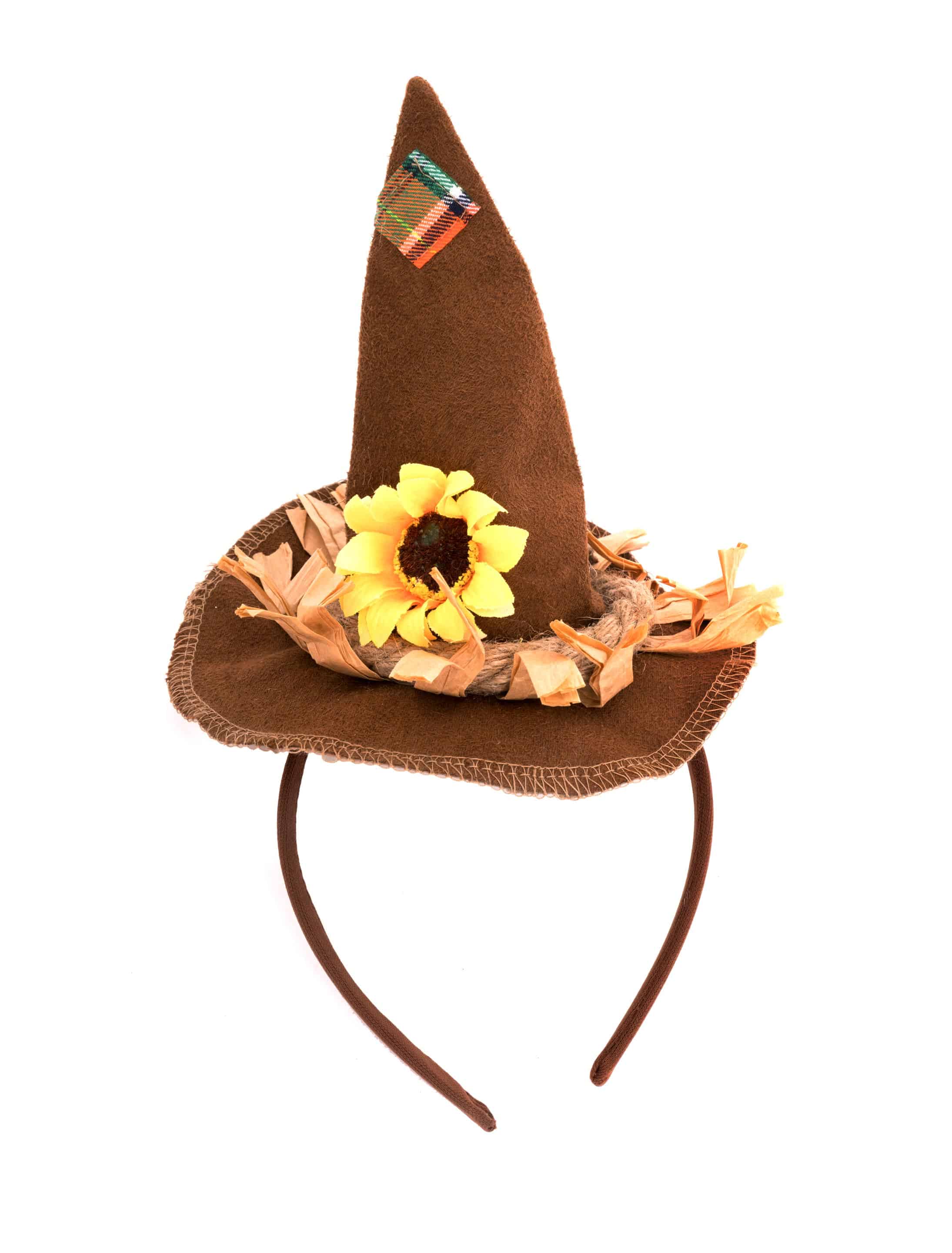 Haarreif mit braunem Hut und Sonnenblume
