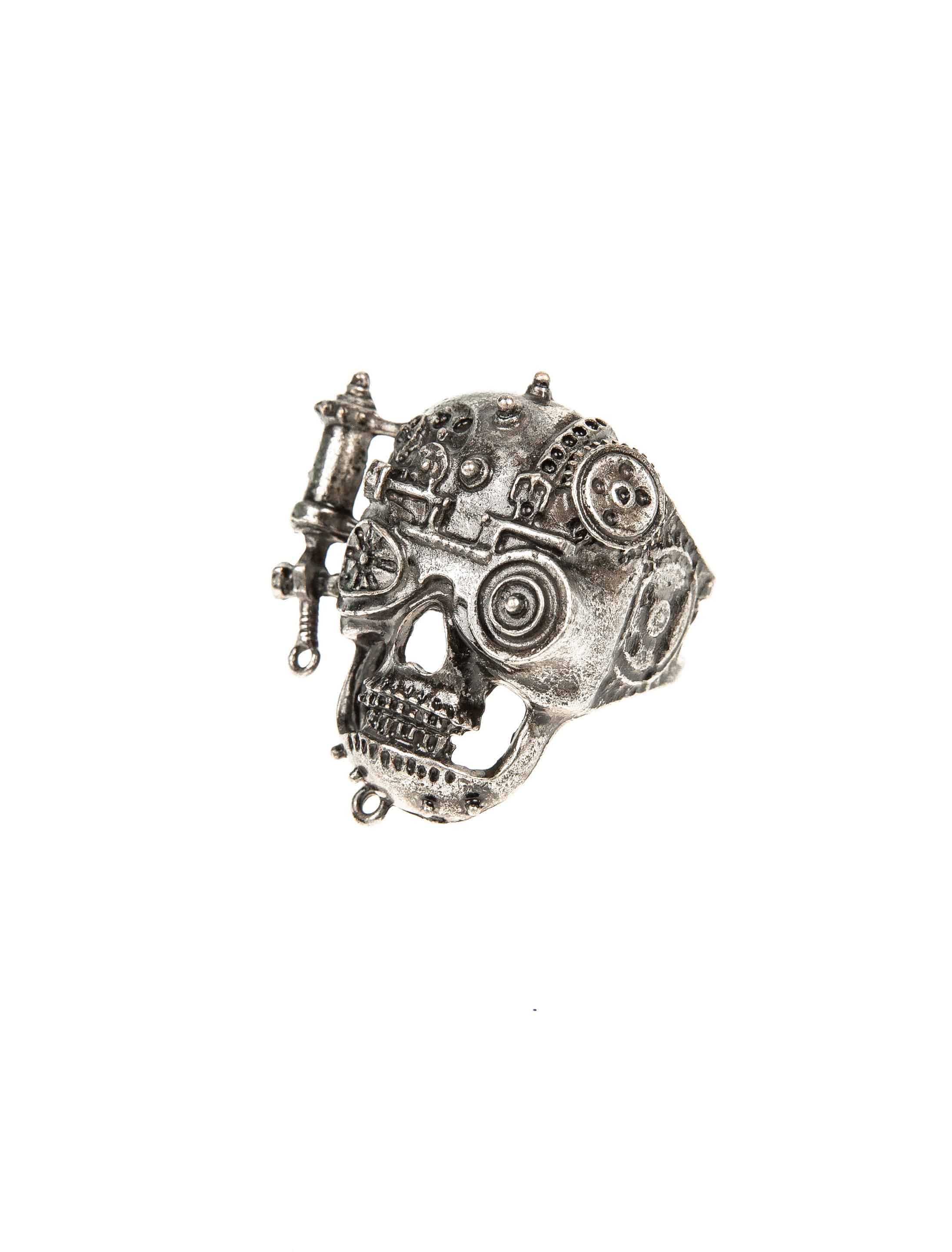 Ring Steampunk Totenkopf schwarz