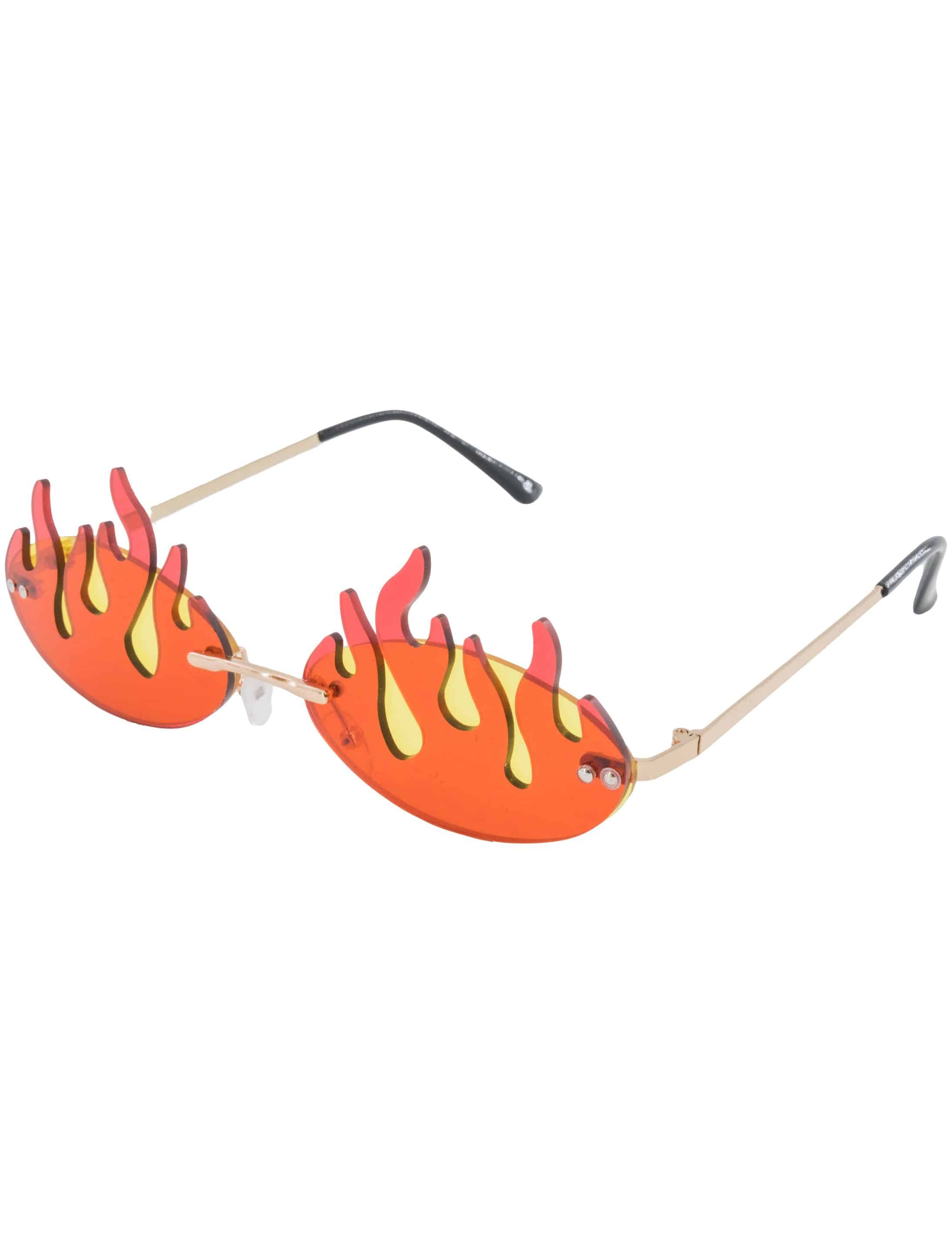 Brille mit Flammen rot/gelb