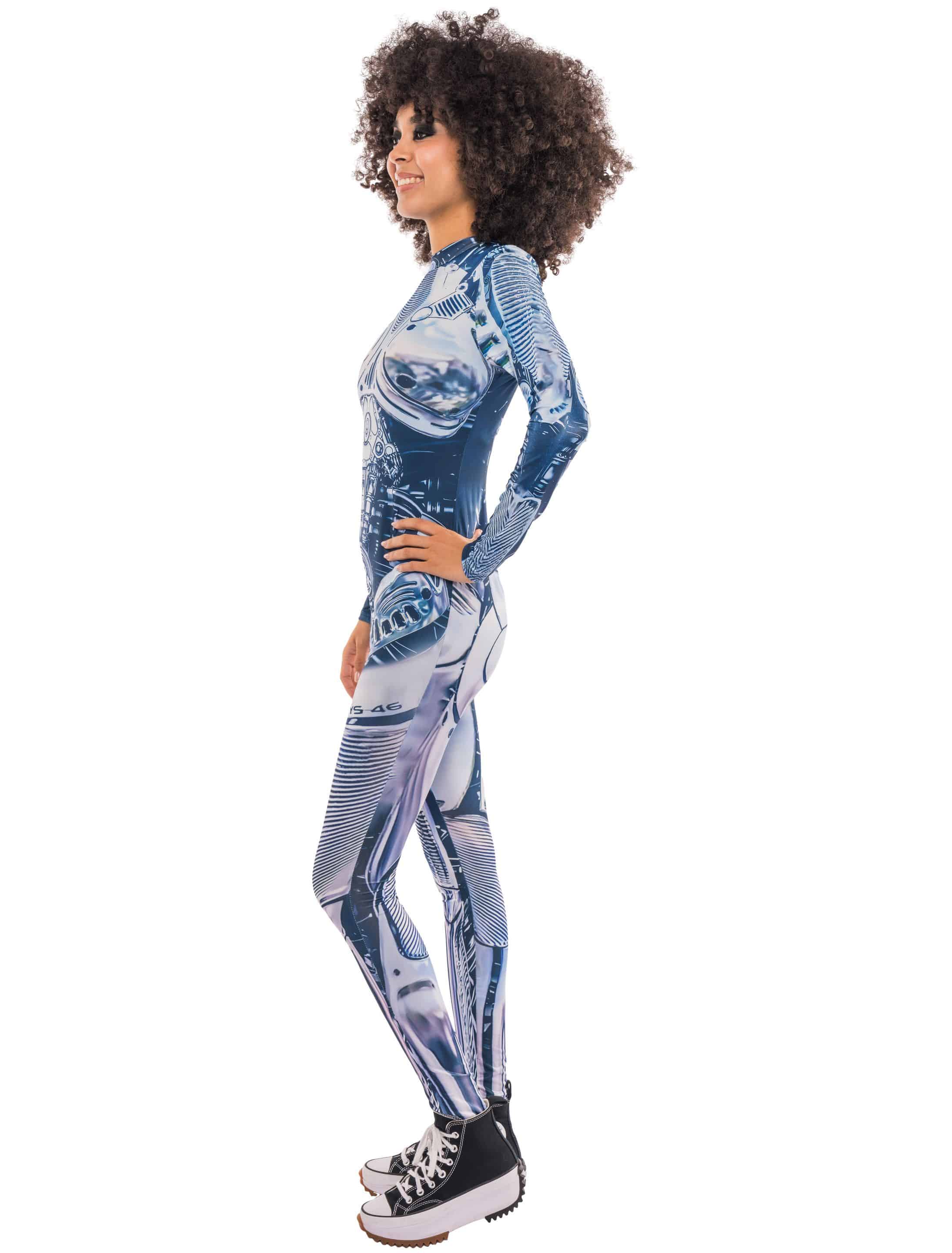 Jumpsuit Roboter Damen blau/weiß L/XL