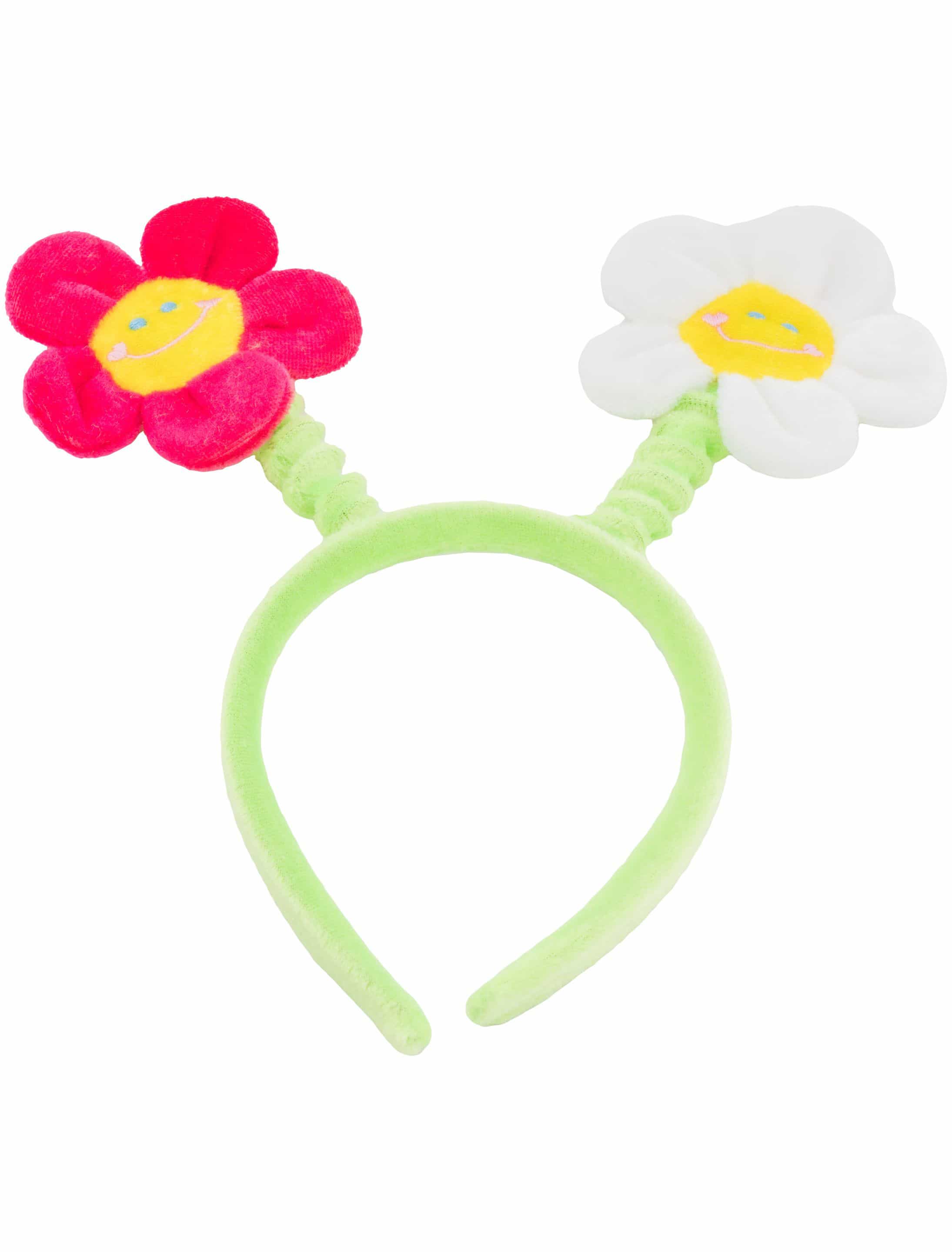 Haarreifen mit Blume und Smiley bunt