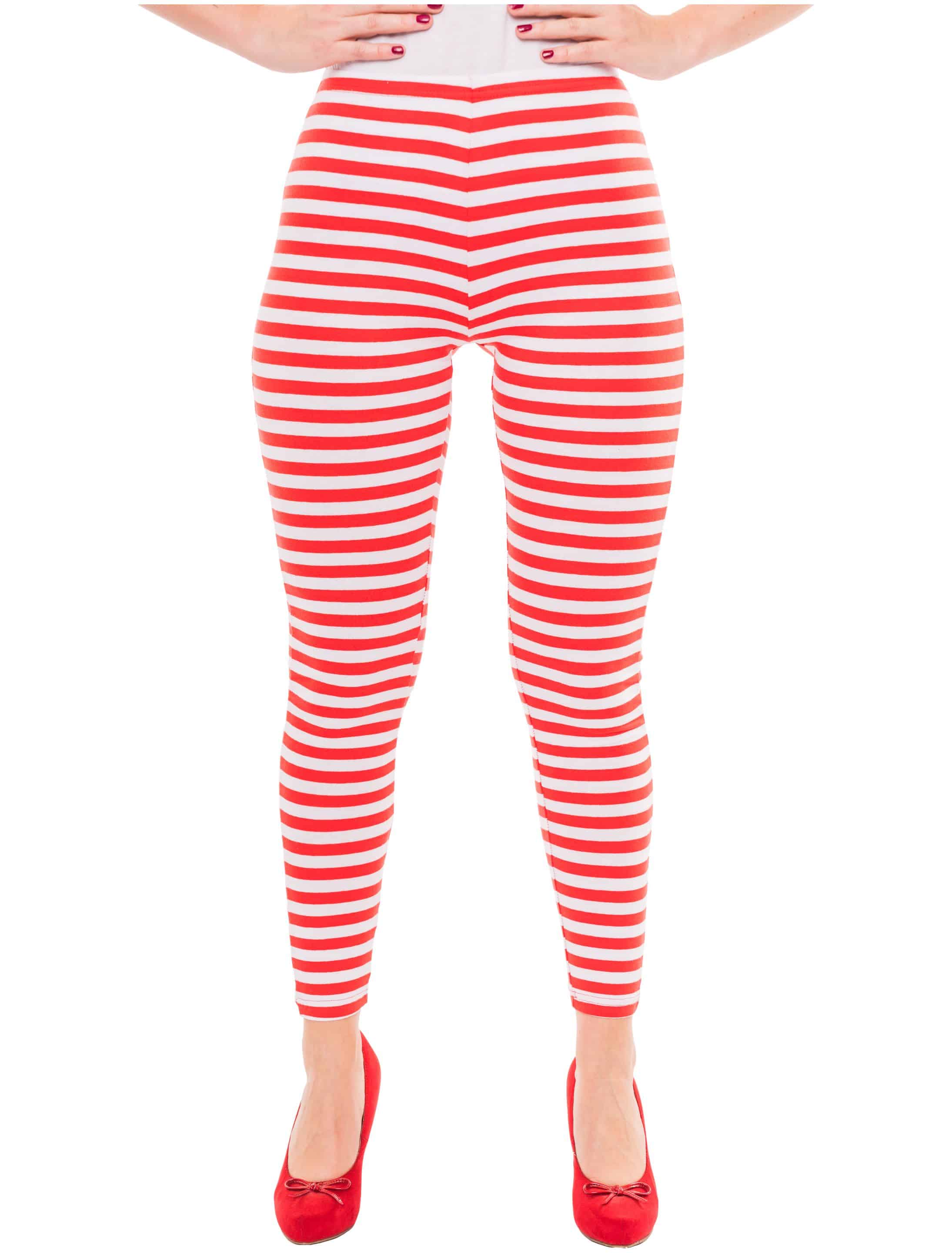 Leggings Damen rot/weiß L/XL