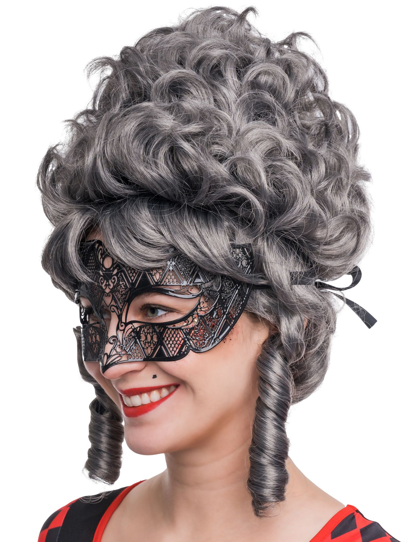 Venezianische Maske aus Metall schwarz