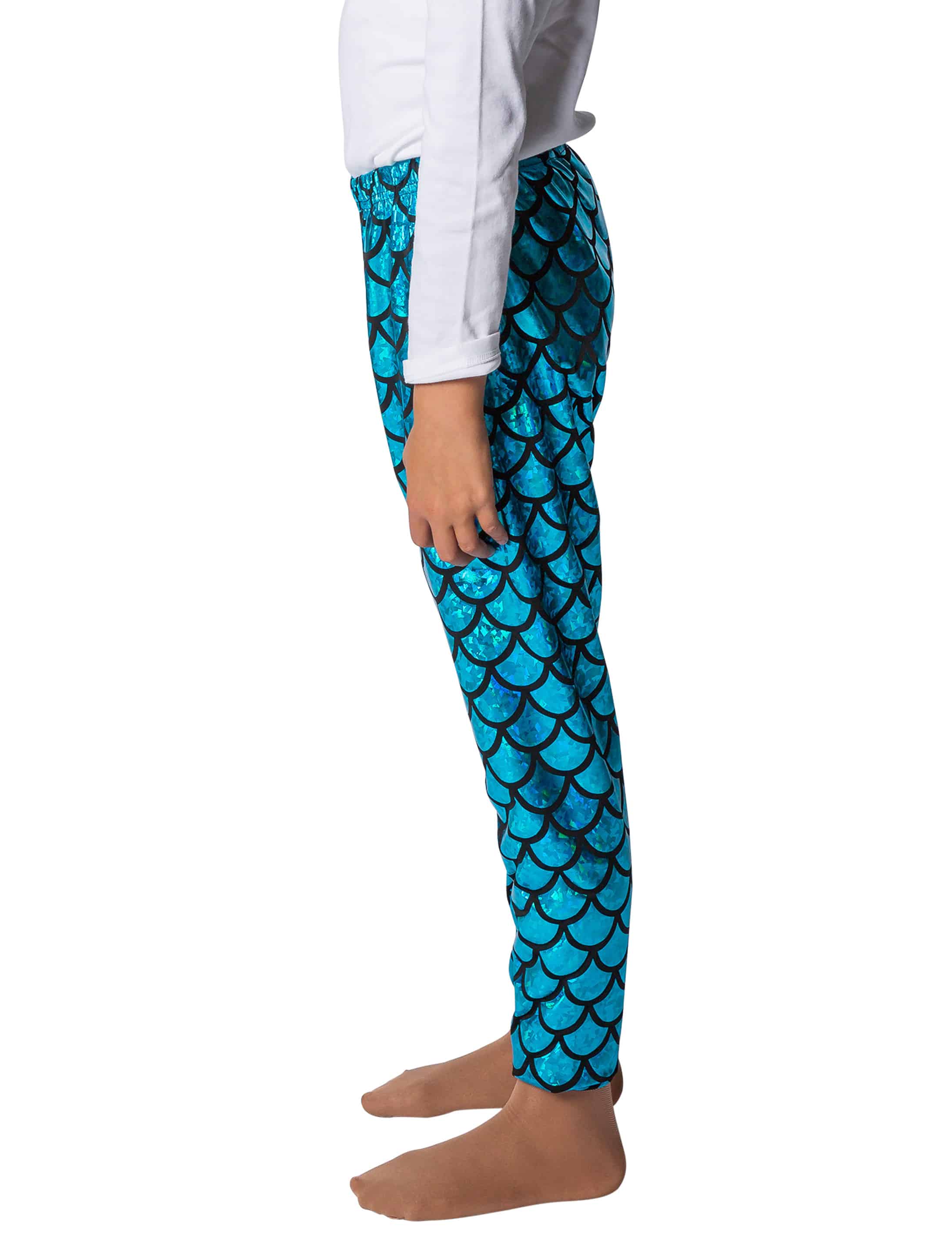 Leggings Meerjungfrau Kinder blau 140-152