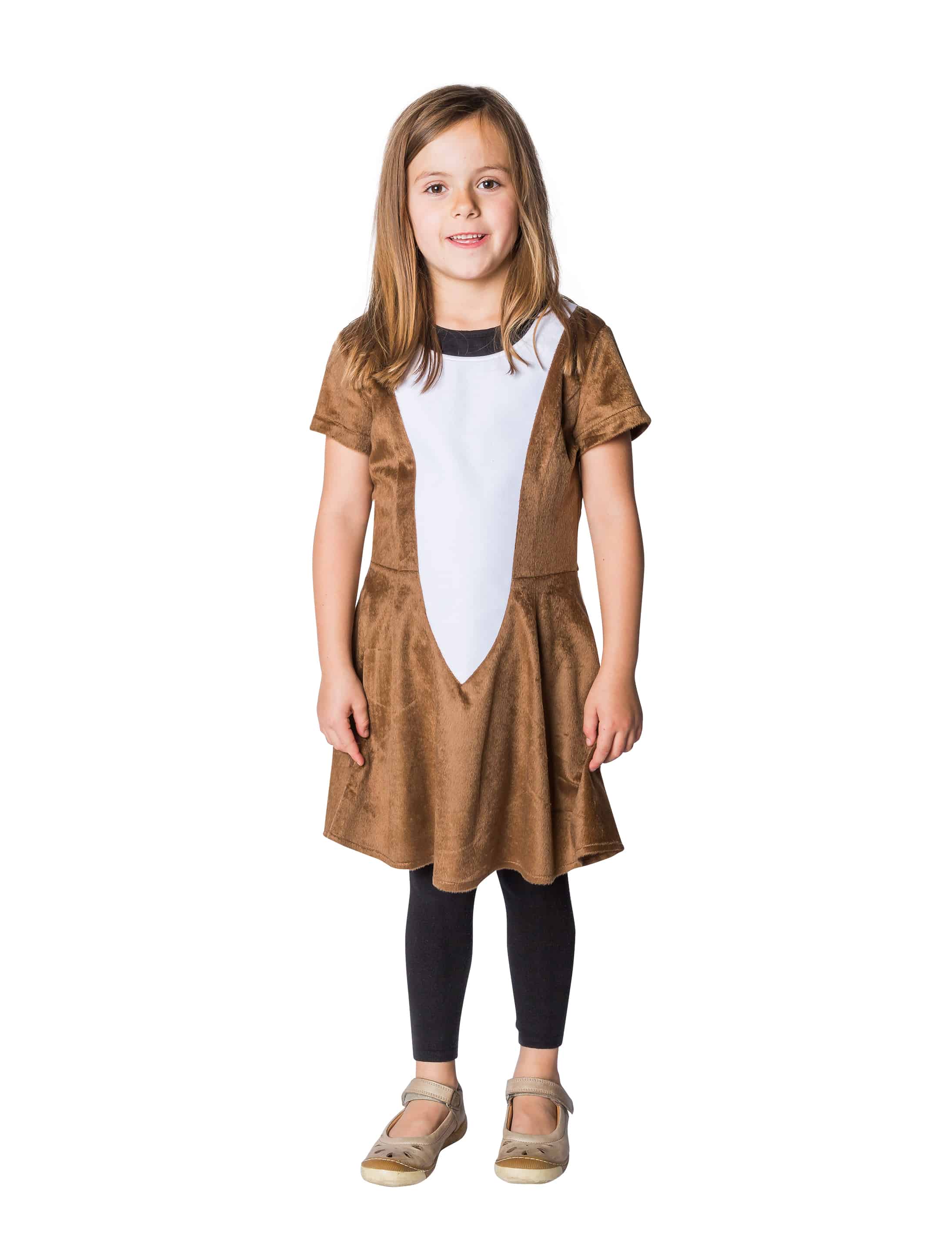 Kleid Plüsch Reh Kinder dunkelbraun 128