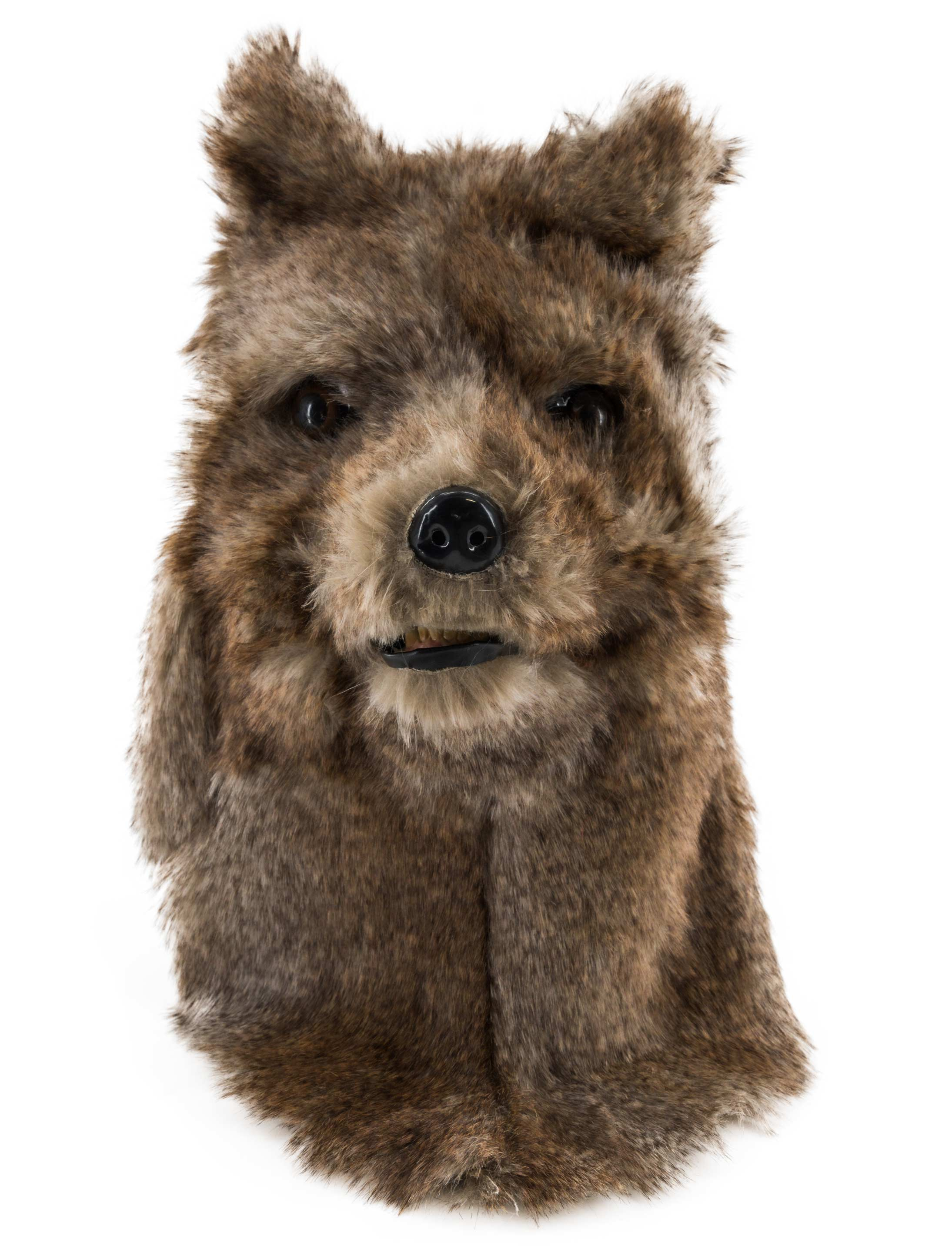 Vollmaske Wolf mit beweglichem Mund beige/braun