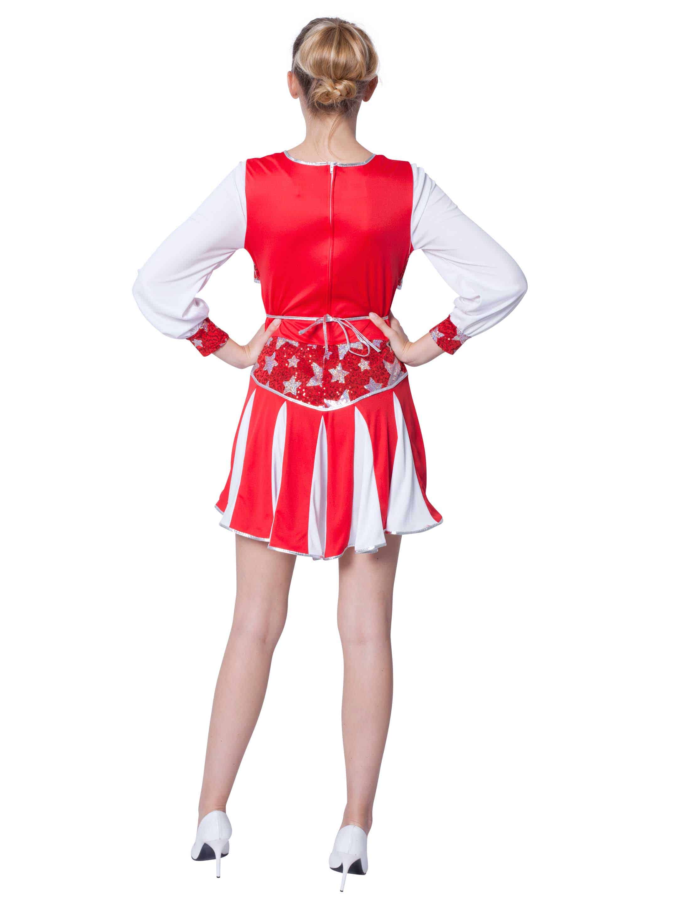 Kleid Cheerleader rot/weiß 40