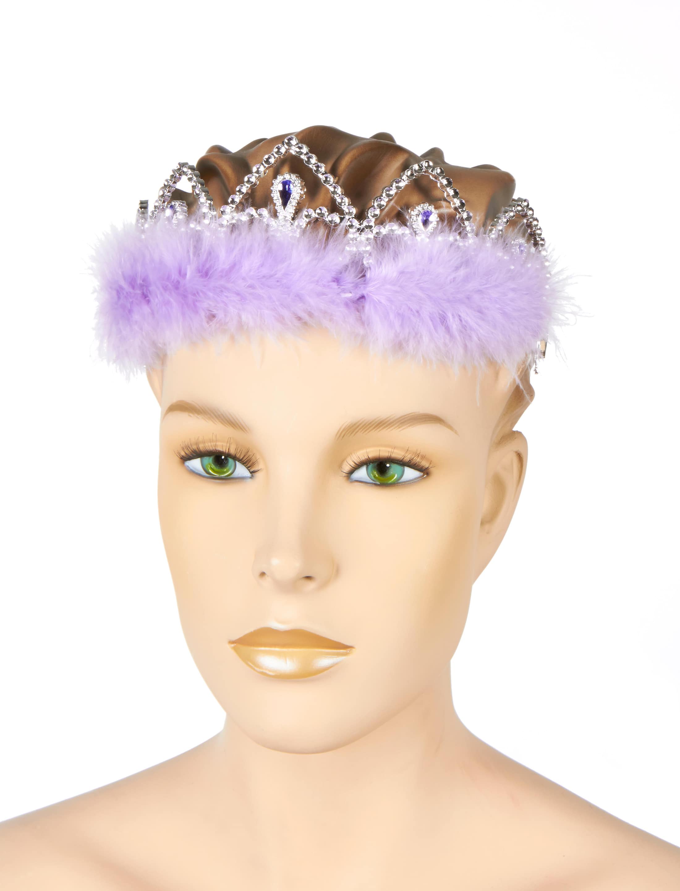 Diadem silber mit lila Marabu