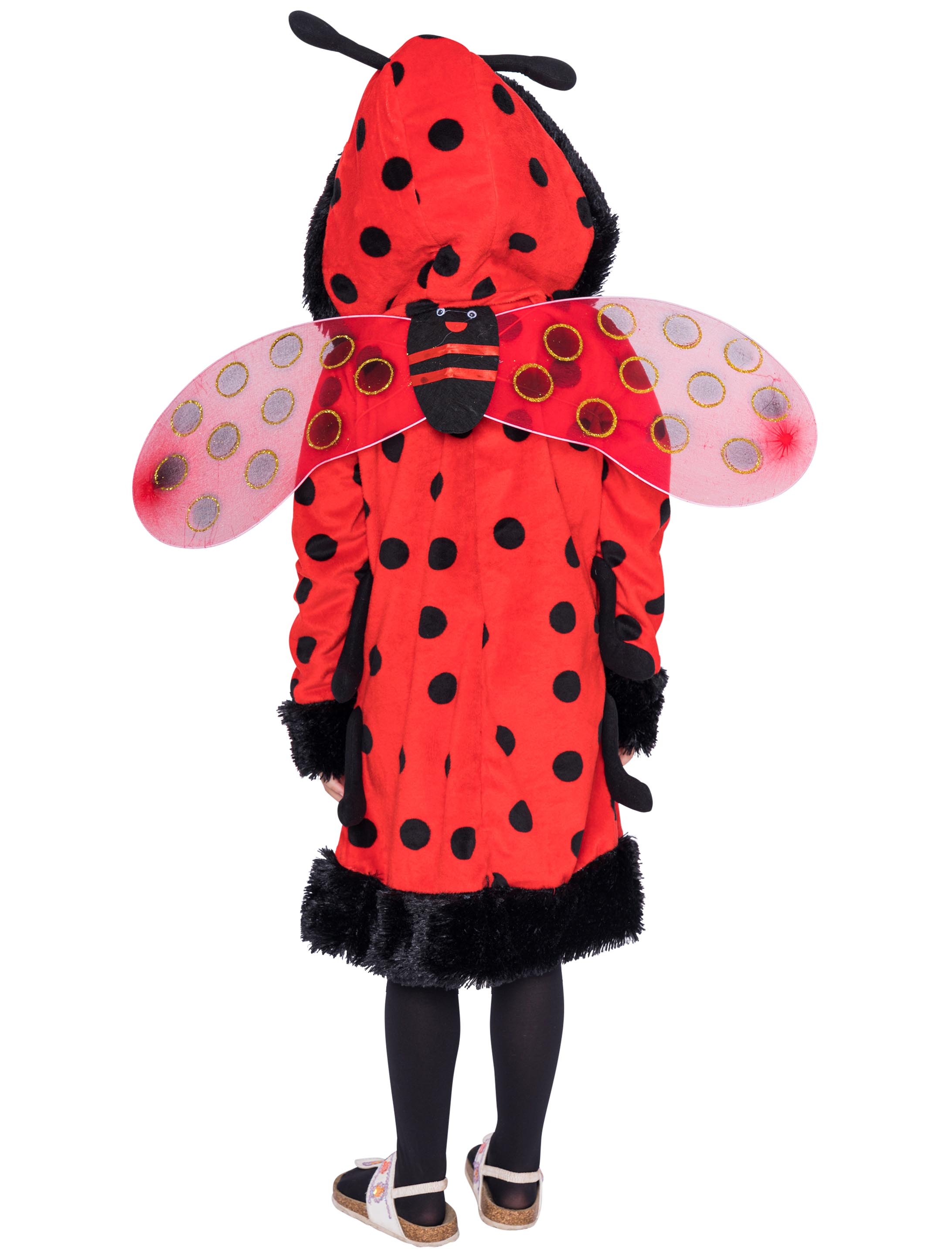 Kleid Plüsch Marienkäfer mit Kapuze Mädchen schwarz/rot 140 Kleid Plüsch Marienkäfer mit Kapuze Mädchen schwarz/rot 140