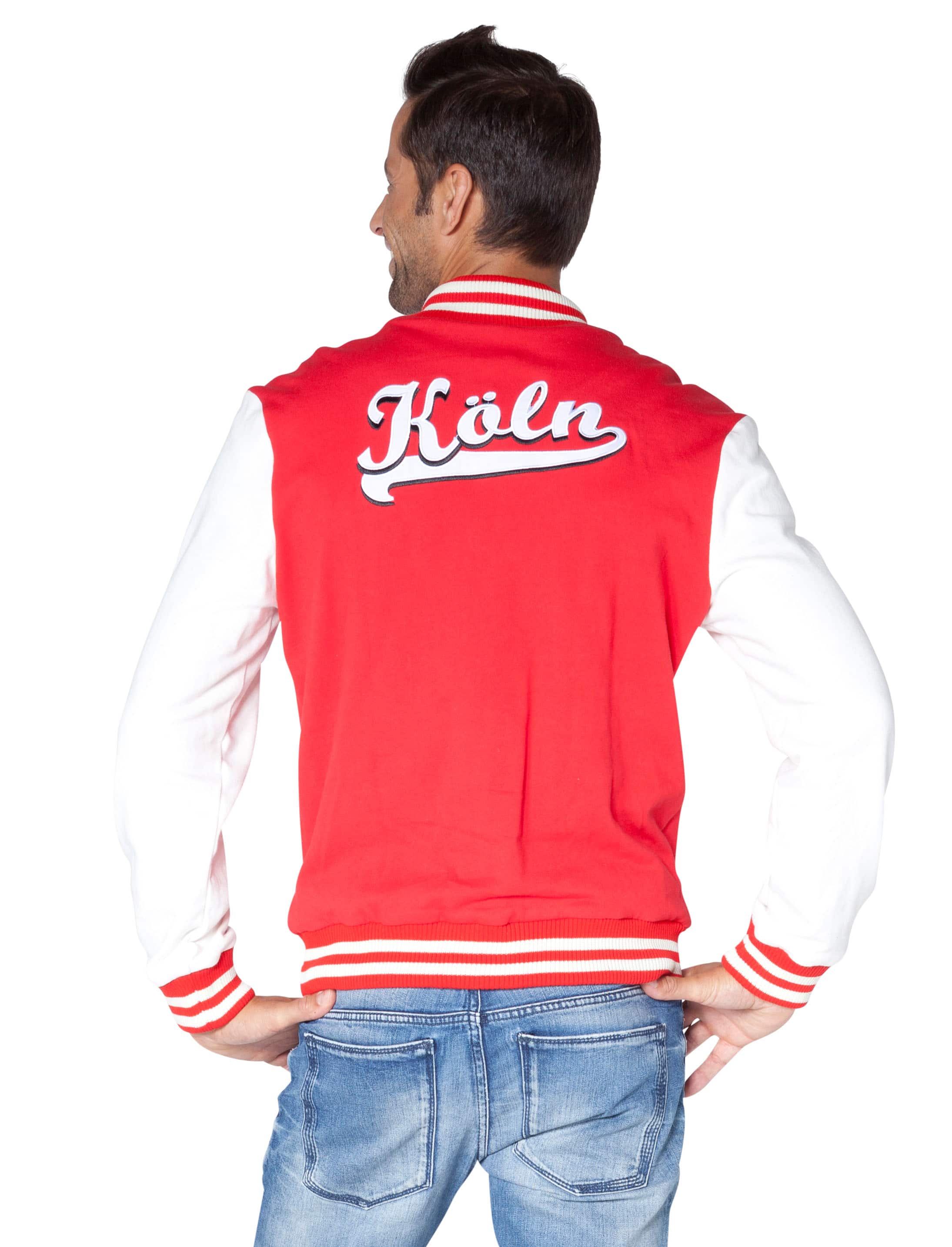 Collegejacke Köln rot/weiß XXL