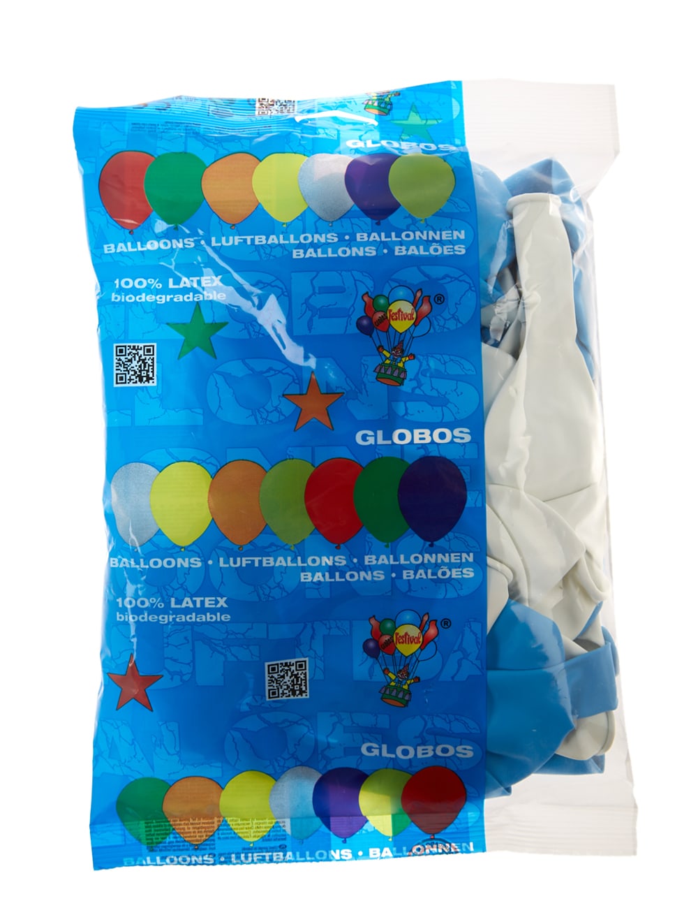 Luftballons 50 Stk. blau/weiß