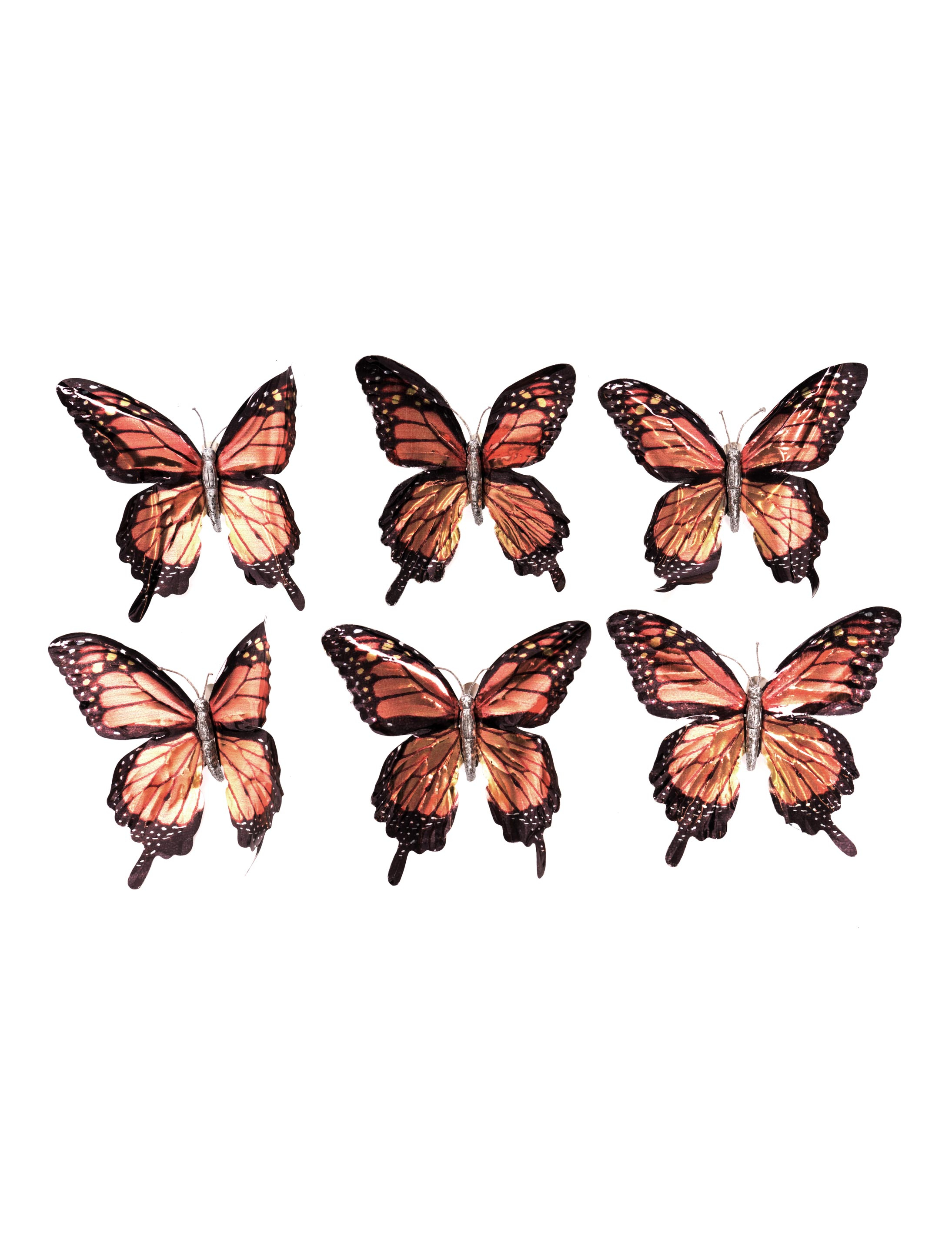 Schmetterlinge 6 Stk. 9cm kupfer