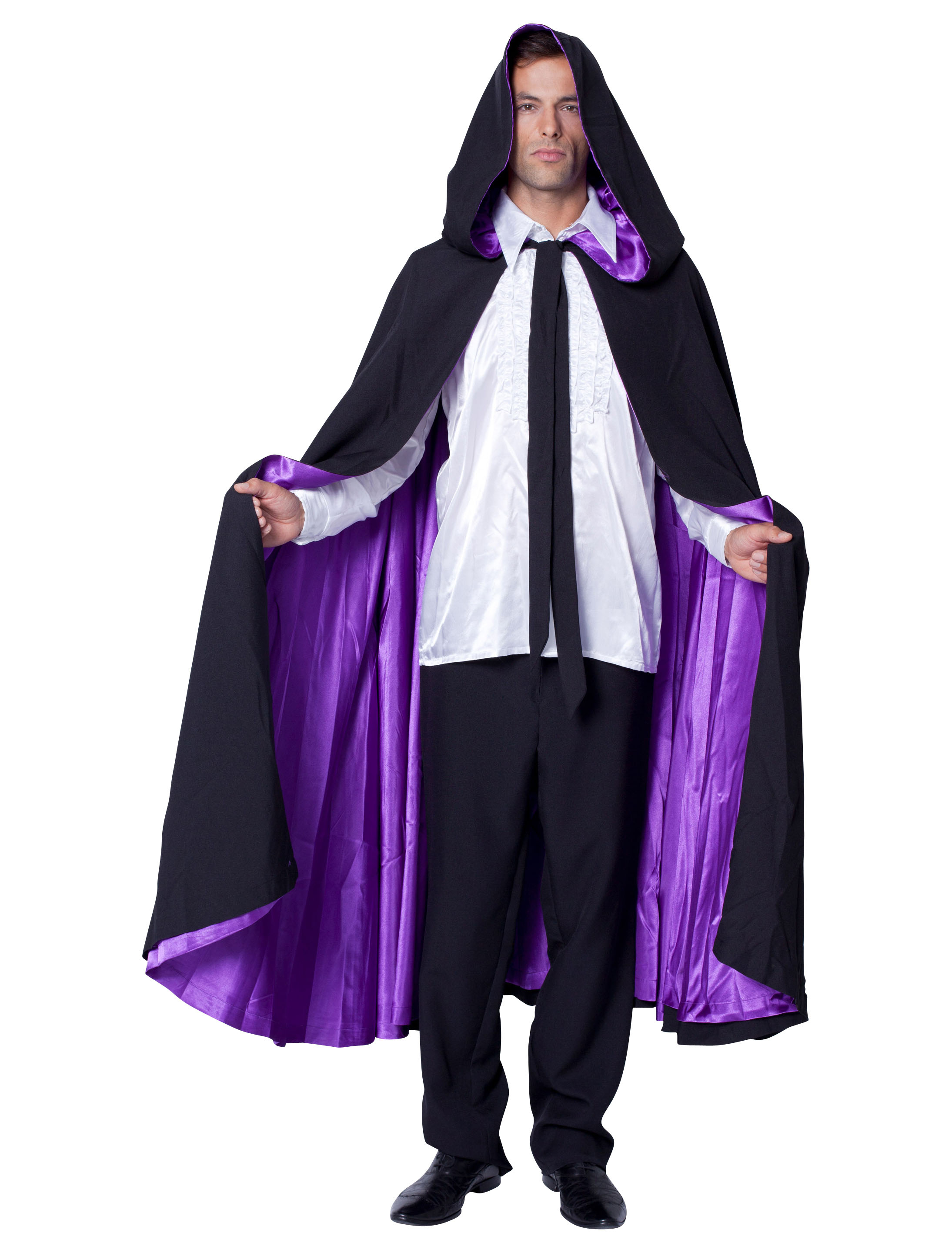 Cape Halloween schwarz/lila one size