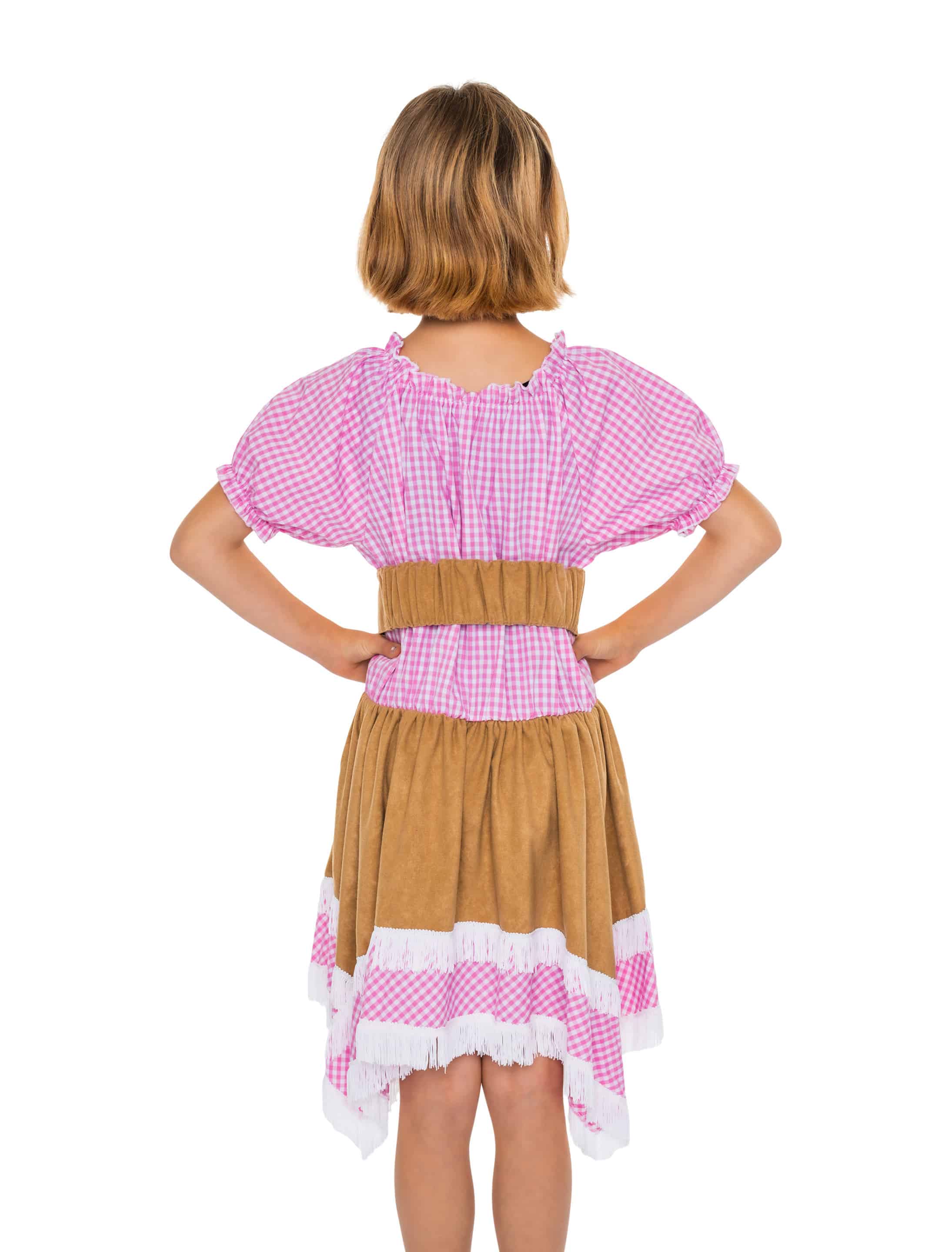 Kleid Cowgirl Kinder pink/weiß 134