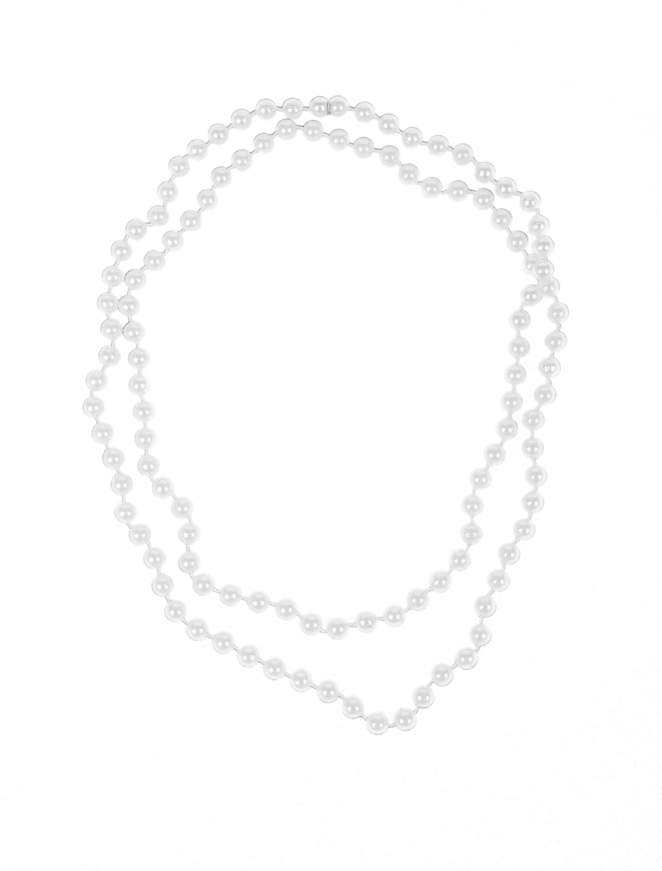 Halskette Perlen 122cm weiß