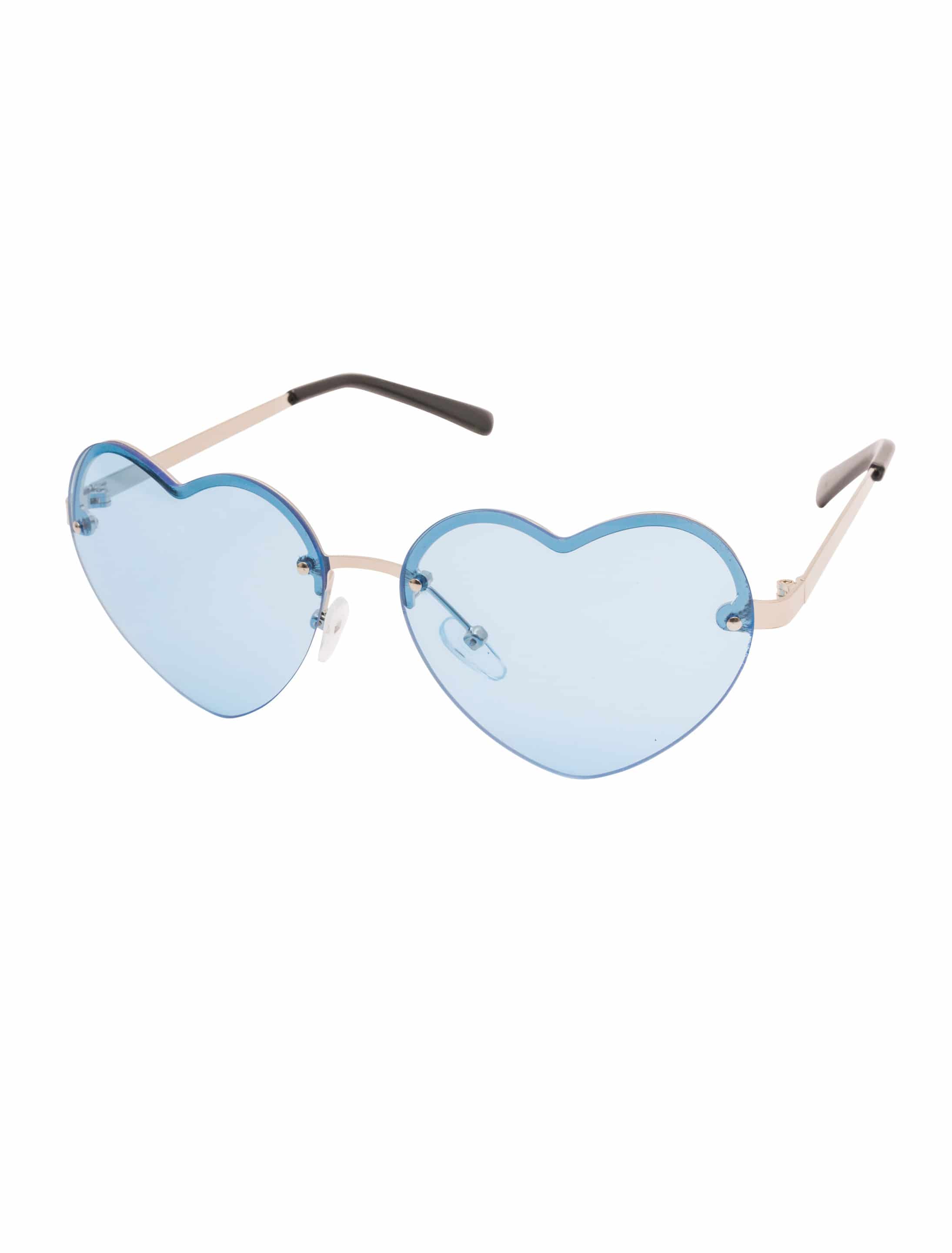 Brille Herz mit Gläsern blau