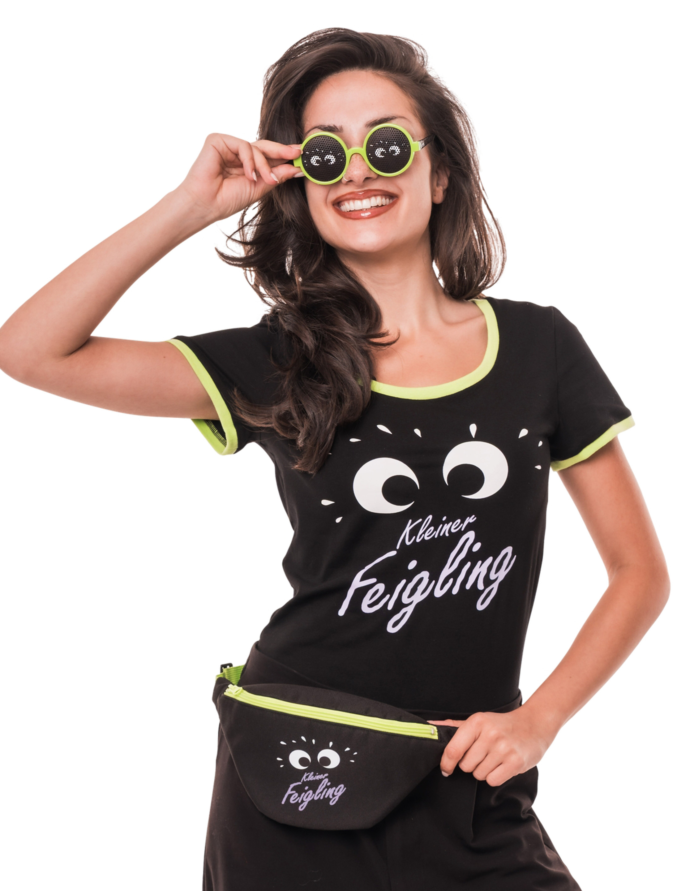 T-Shirt Kleiner Feigling Damen schwarz S/M