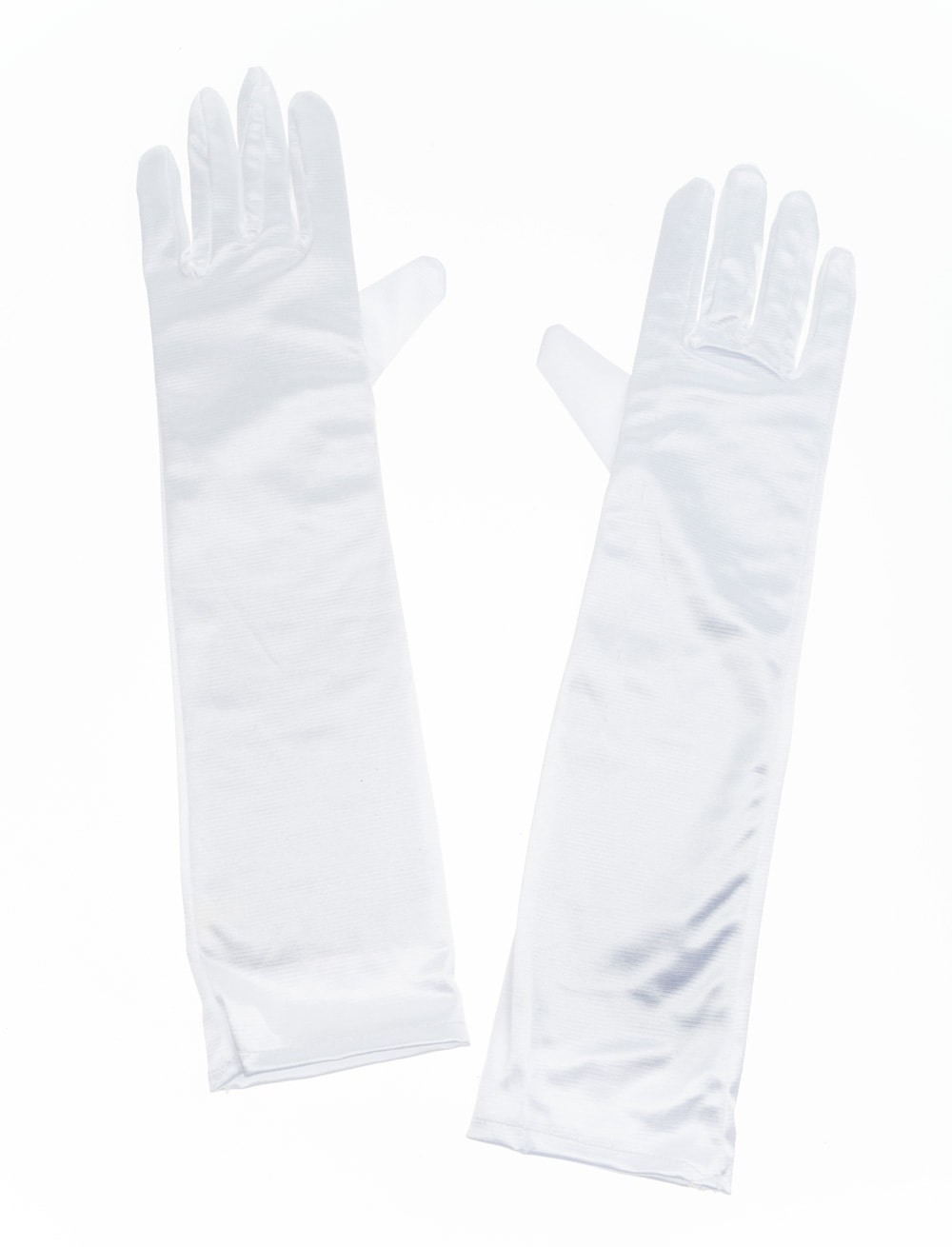 Handschuhe Satin 40cm Damen weiß