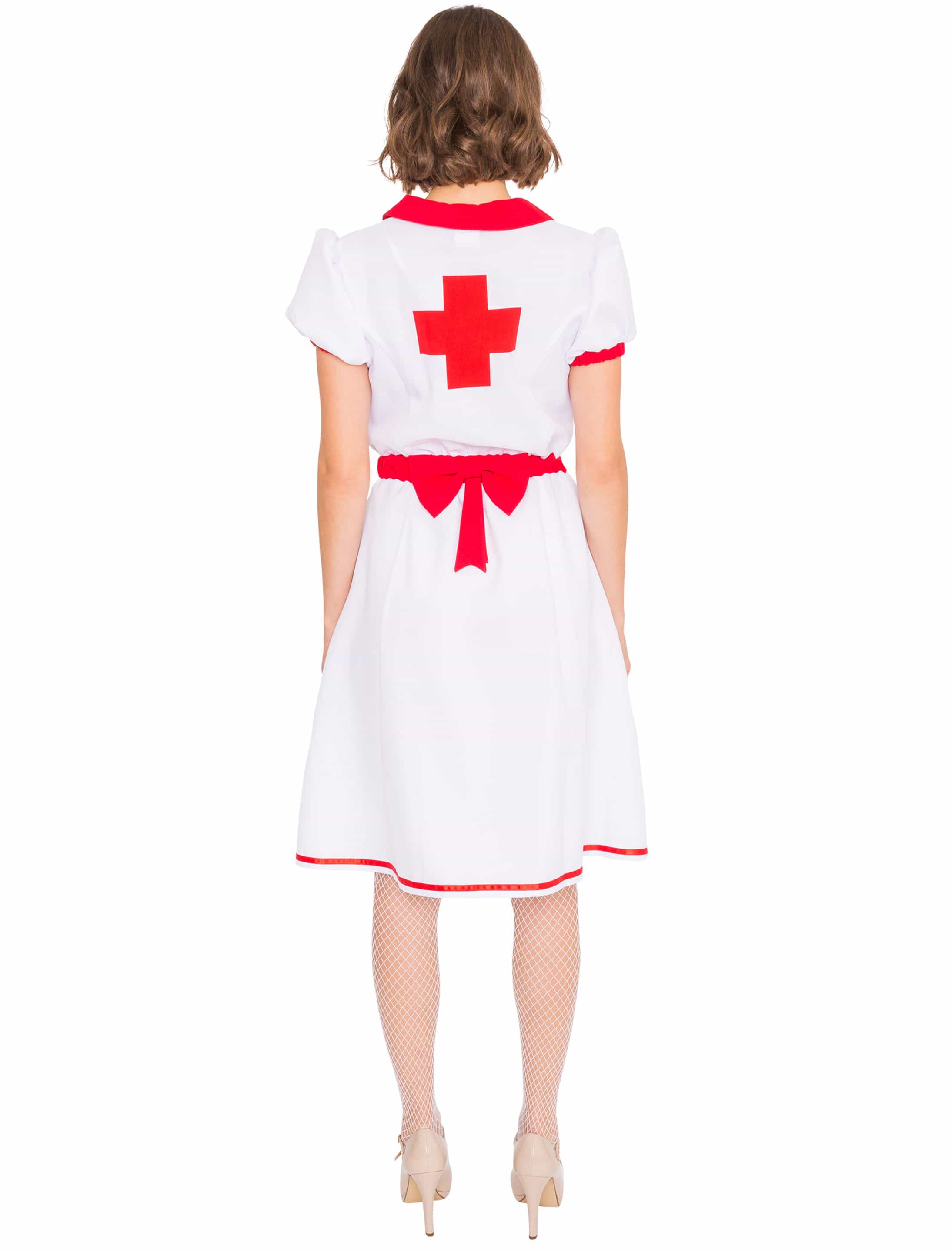 Kleid Krankenschwester rot/weiß L